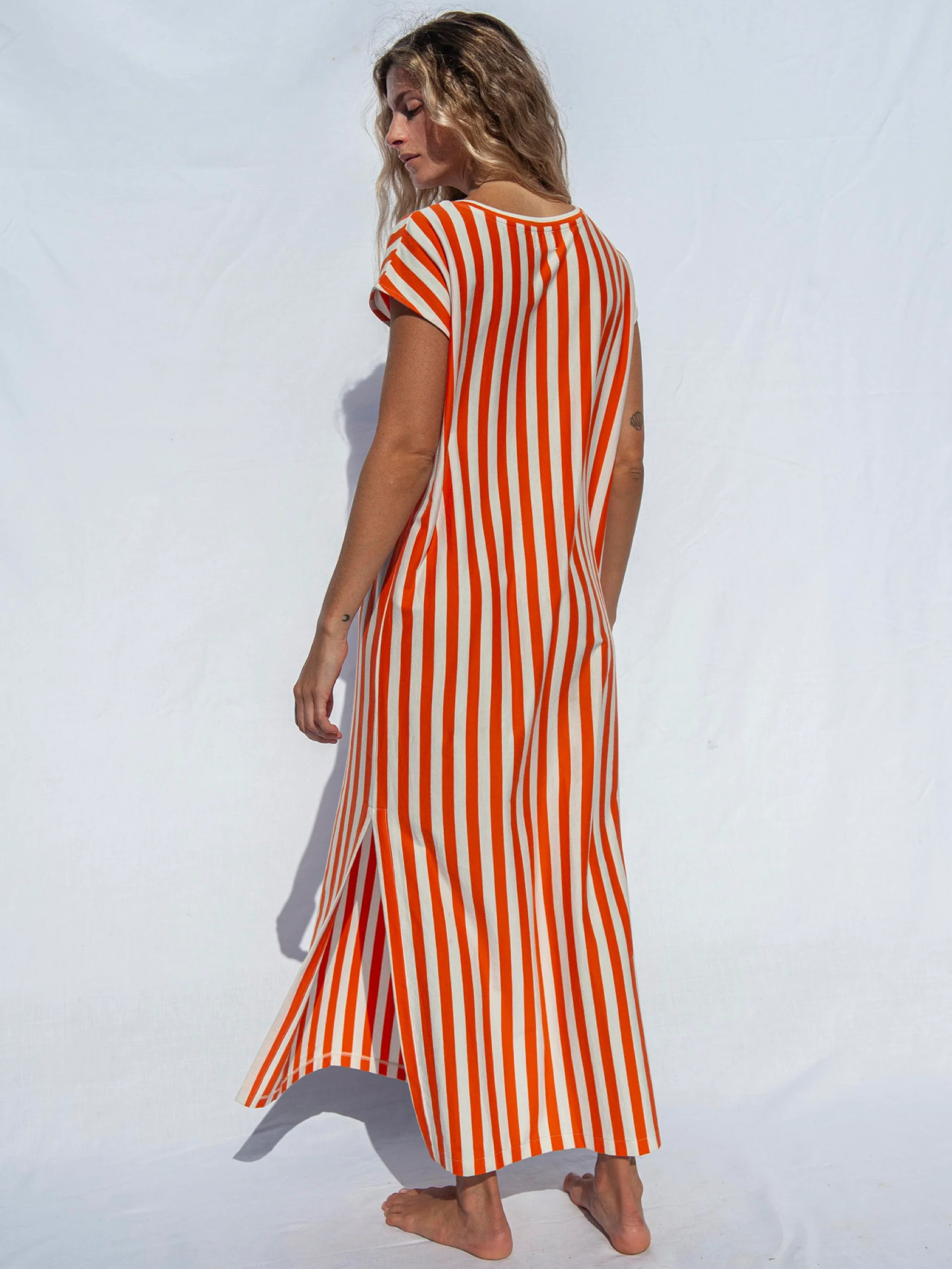 Kleid Thea Maxi Dress orange-white Jungle Folk