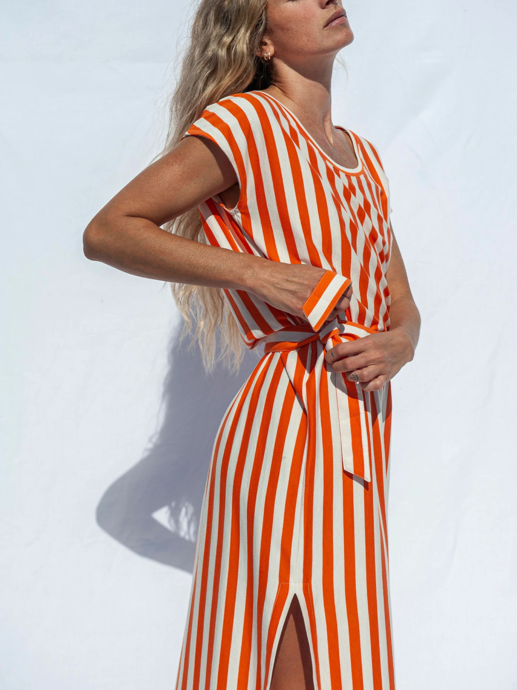 Kleid Thea Maxi Dress orange-white Jungle Folk