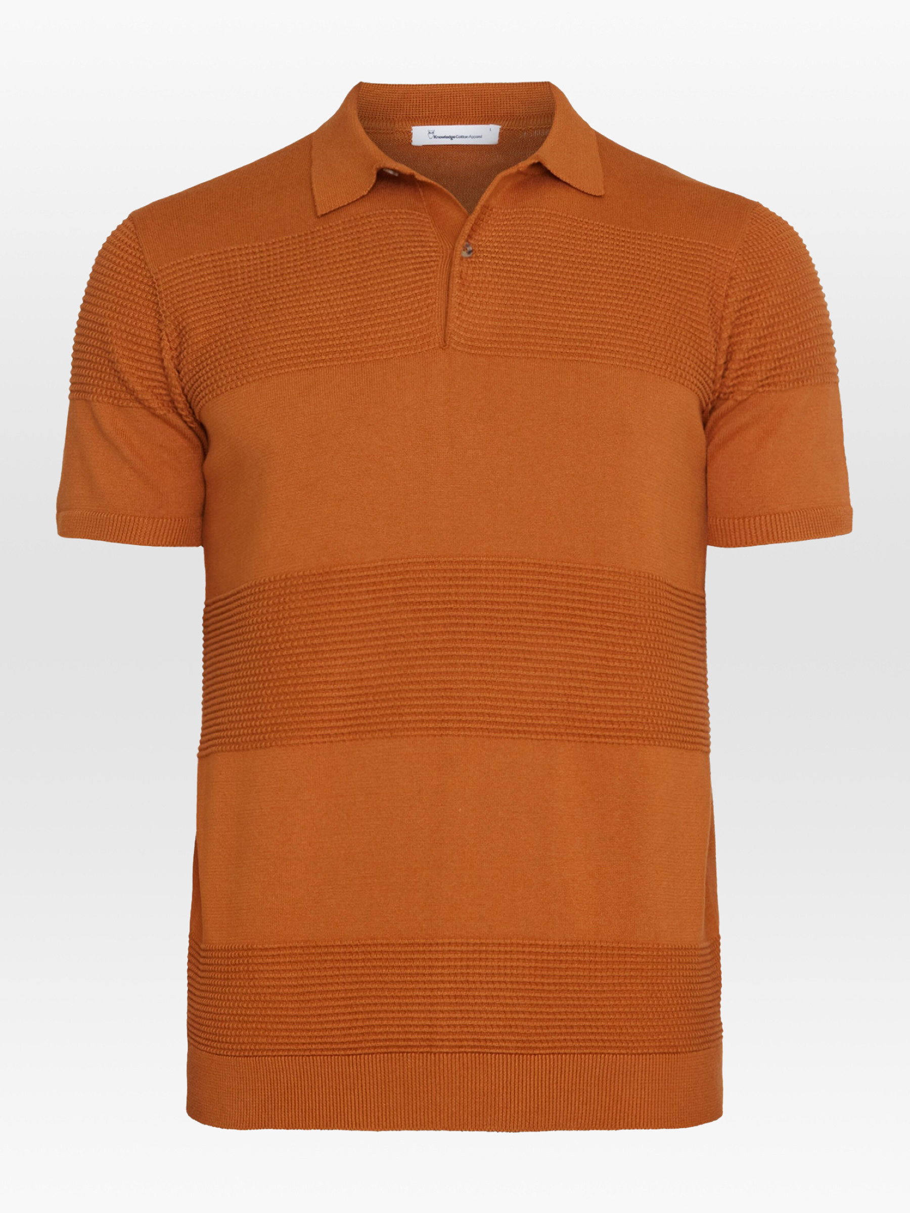 T-Shirt Regular Pattern Knitted Short Sleeved Polo leather brown Knowledge Cotton Apparel