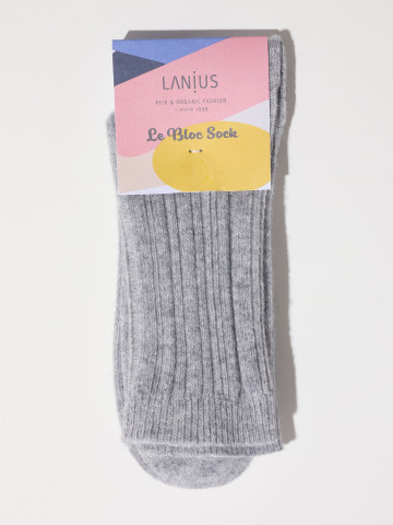 Socken mit Rippenstrick grey melange Lanius