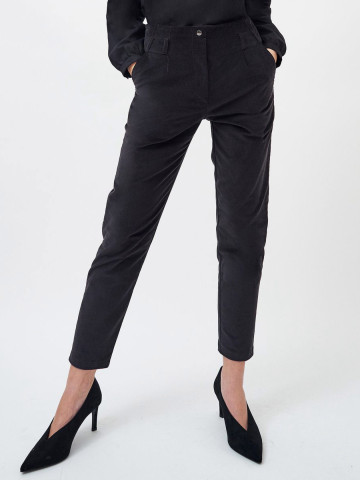 Hose Straight Corduroy Trousers anthracite mila.vert