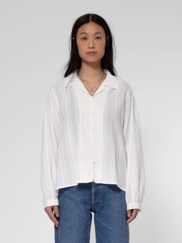 Bluse Edith Striped Dobby Blouse offwhite Nudie Jeans