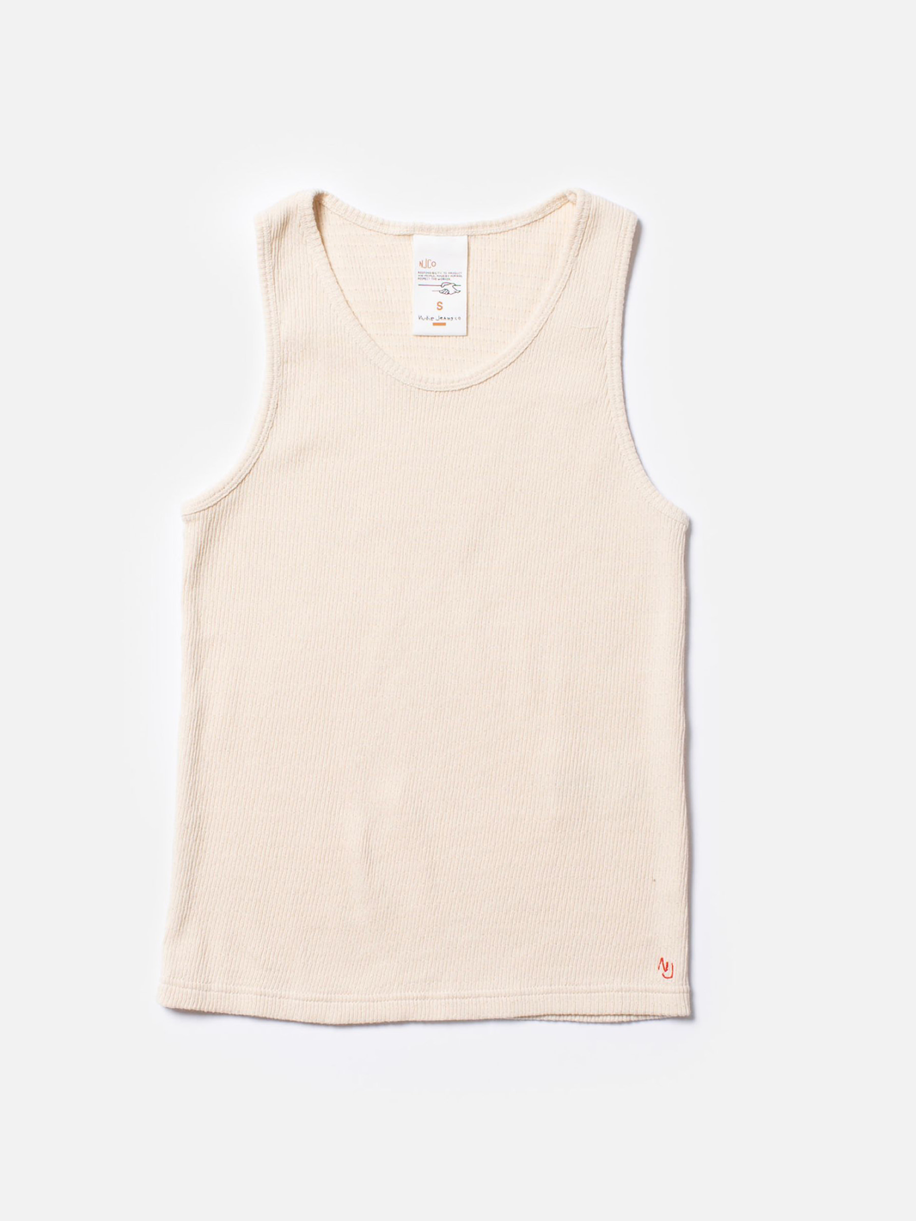 Elsie Rib Tank Top egg white Nudie Jeans