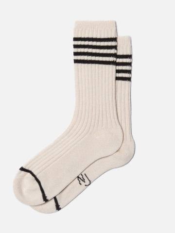 Socken Men Tennis Socks Stripe offwhite black Nudie Jeans