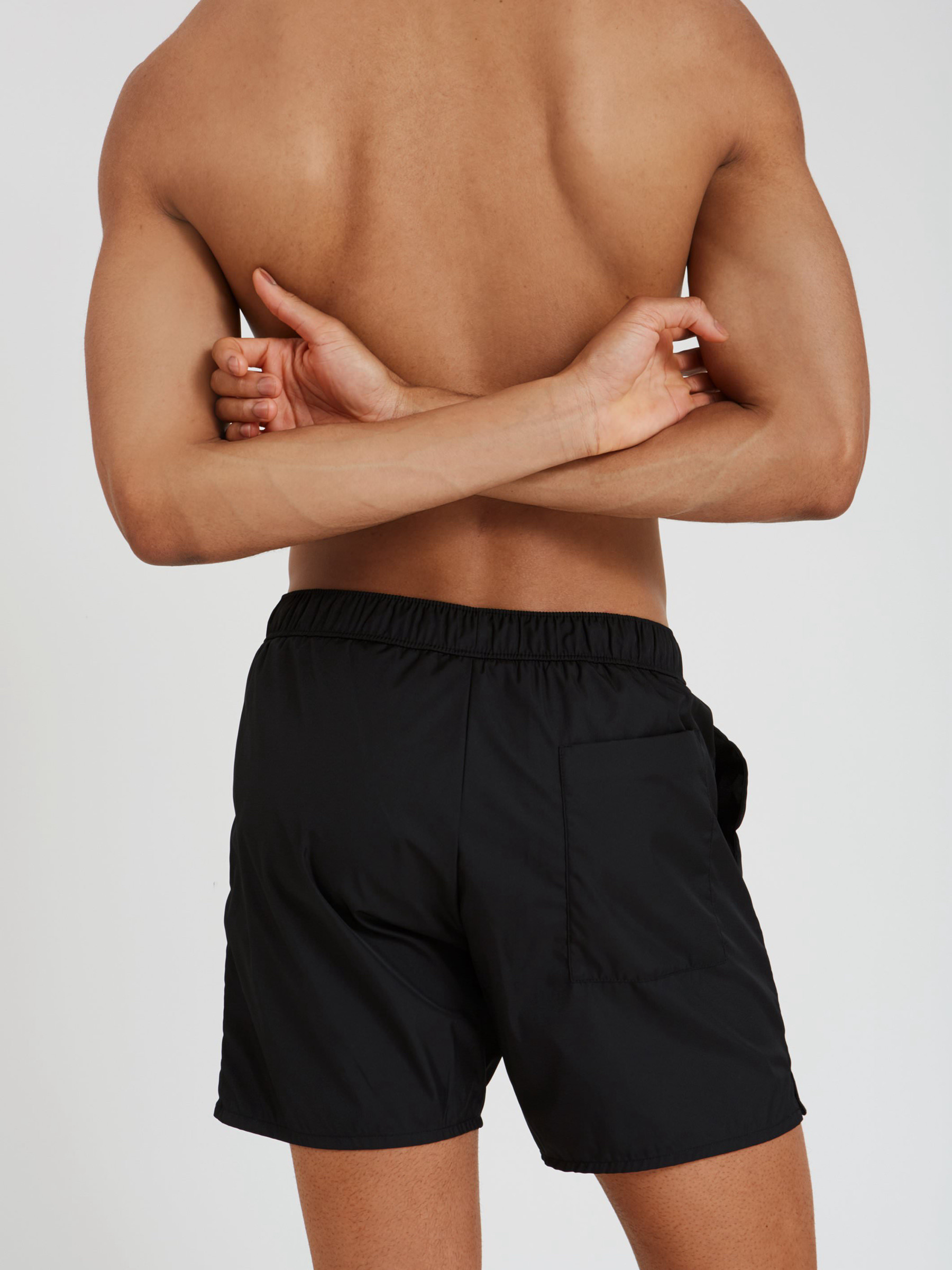 Badehose Short Trunk black Round Rivers