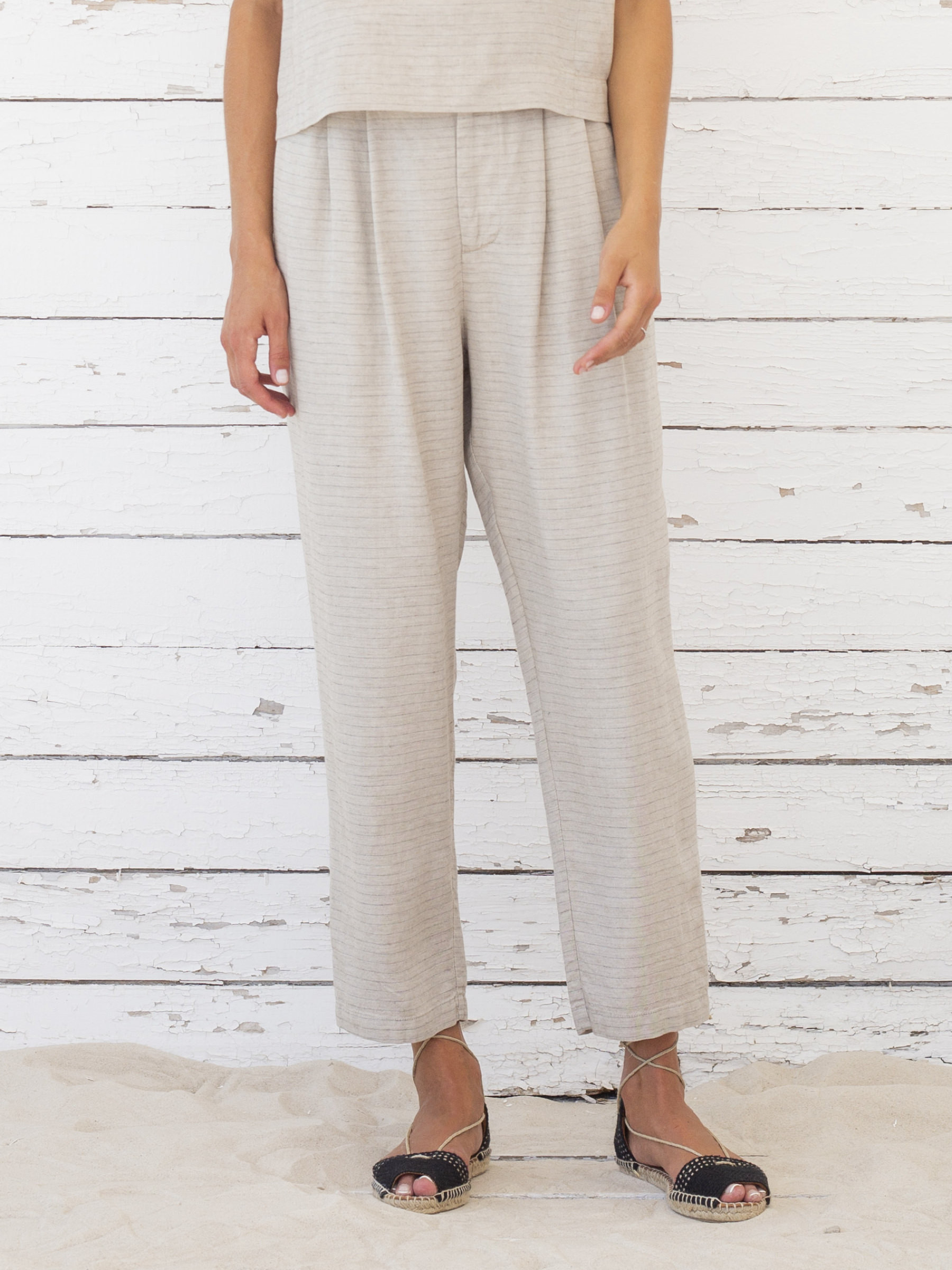 Hose Keira Pants stone stripes Suite 13