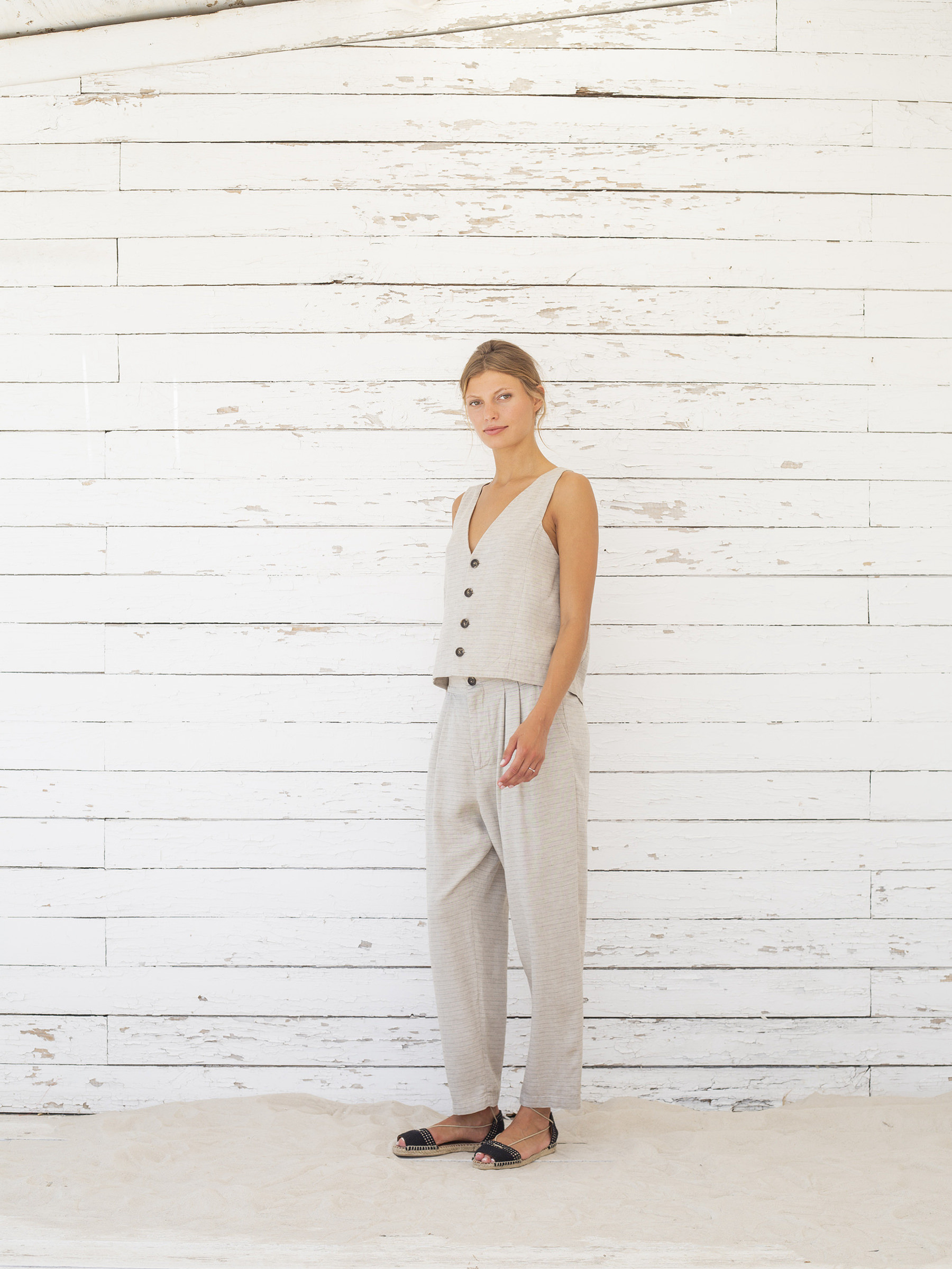 Hose Keira Pants stone stripes Suite 13