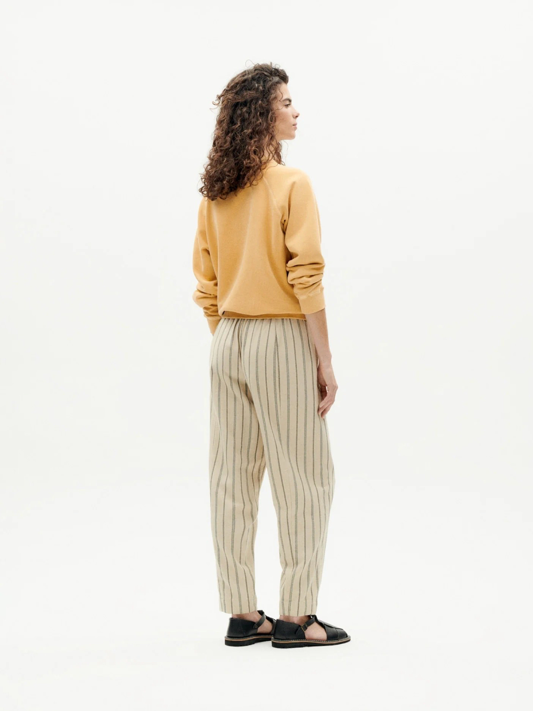 Hose Esther Pants fog canvas stripes Thinking Mu