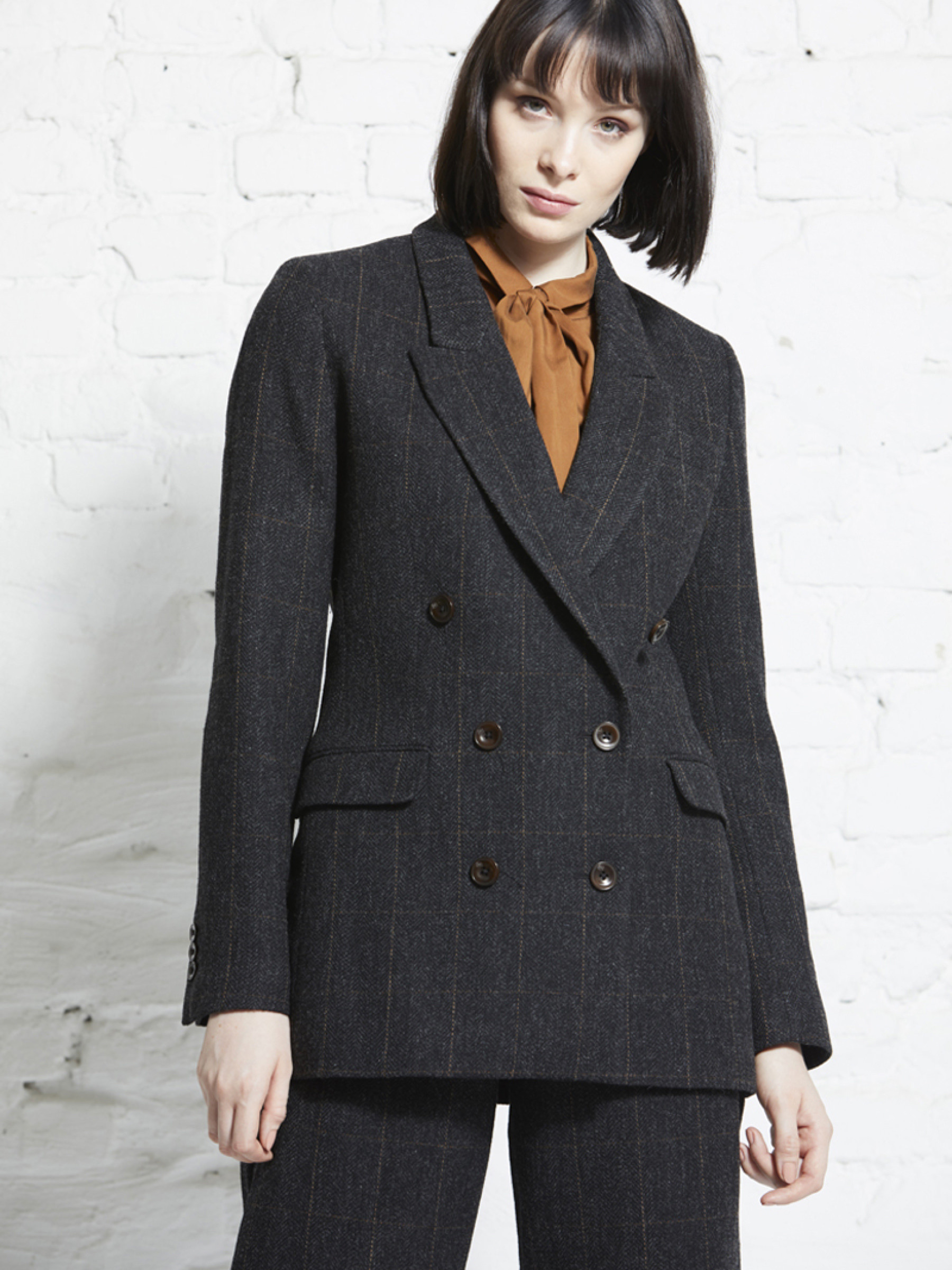 Herringbone Double Line Blazer grey diverse wunderwerk