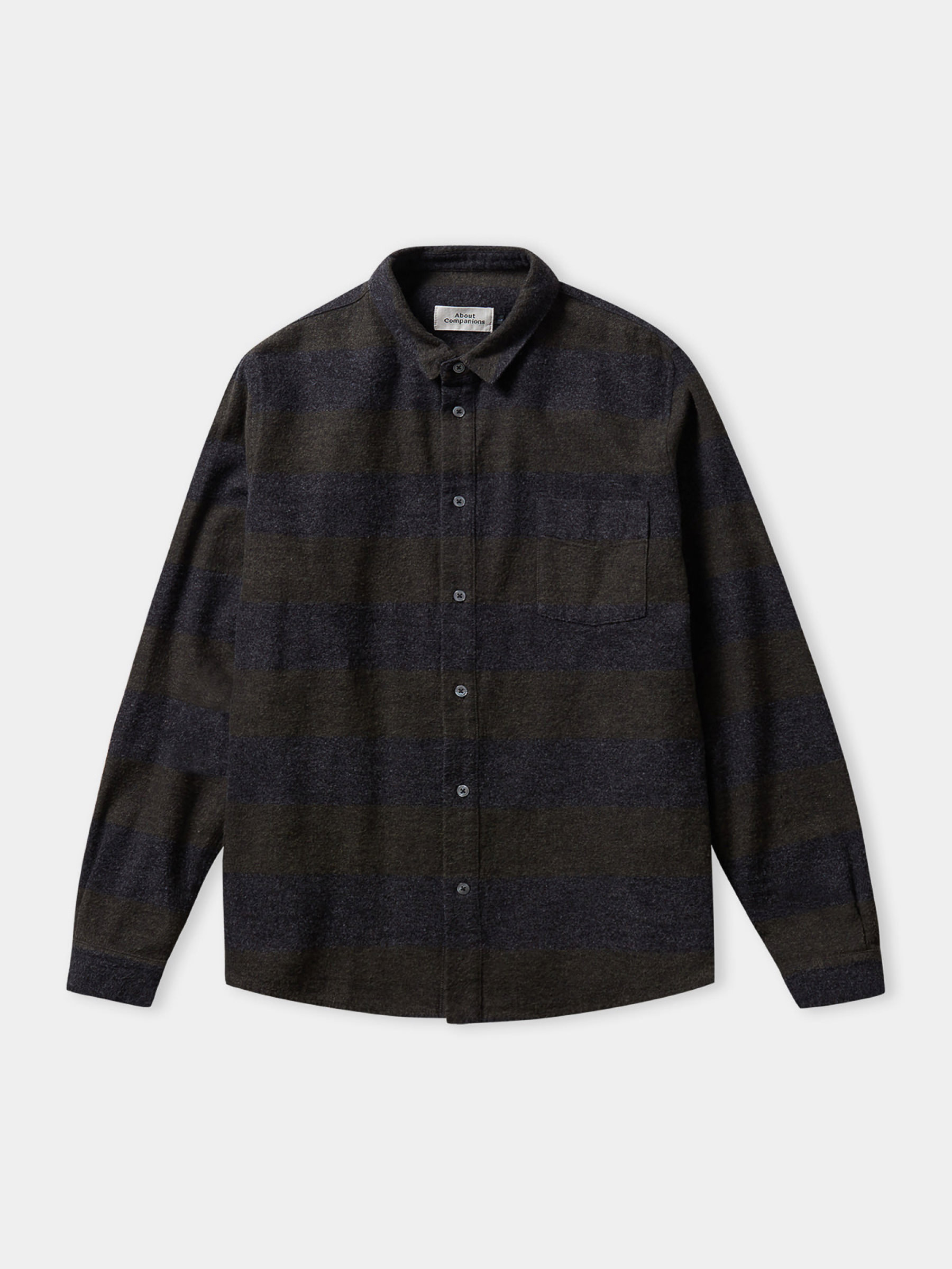 Hemd Simon Shirt eco striped coal flannel About Companions