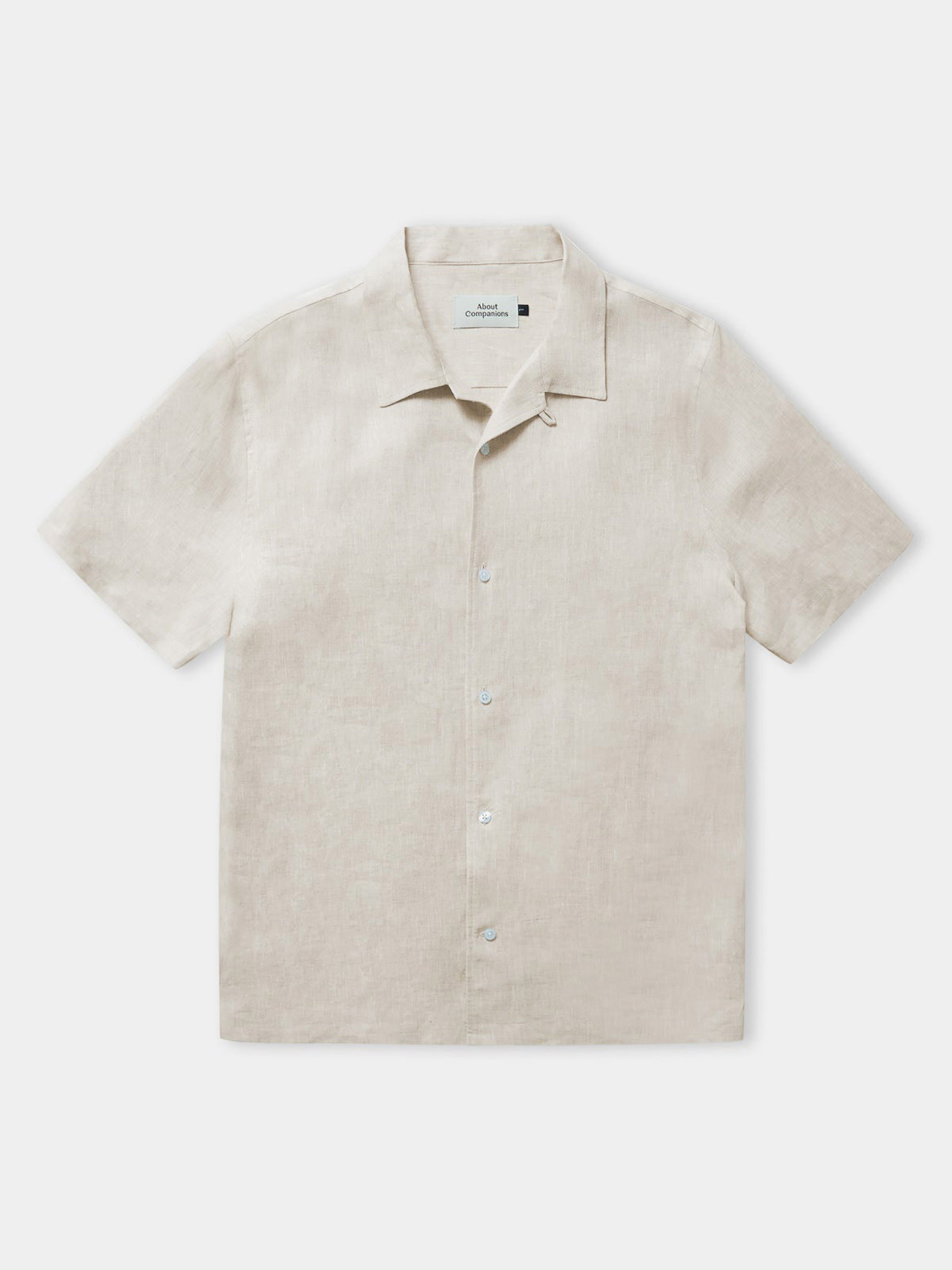 Hemd Kuno Shortsleeve melange sand pure linen About Companions