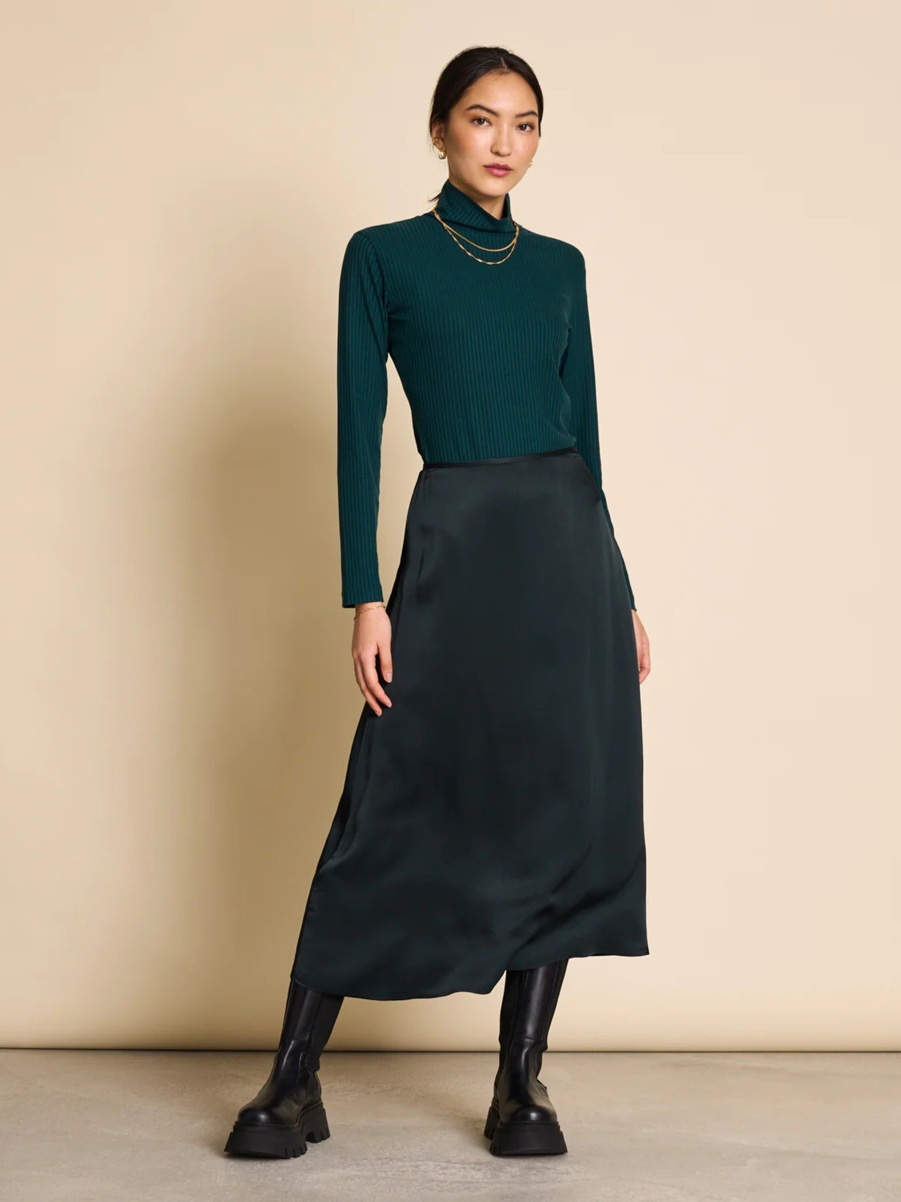 Rock Midi Skirt Dira bottle green Jan 'n June