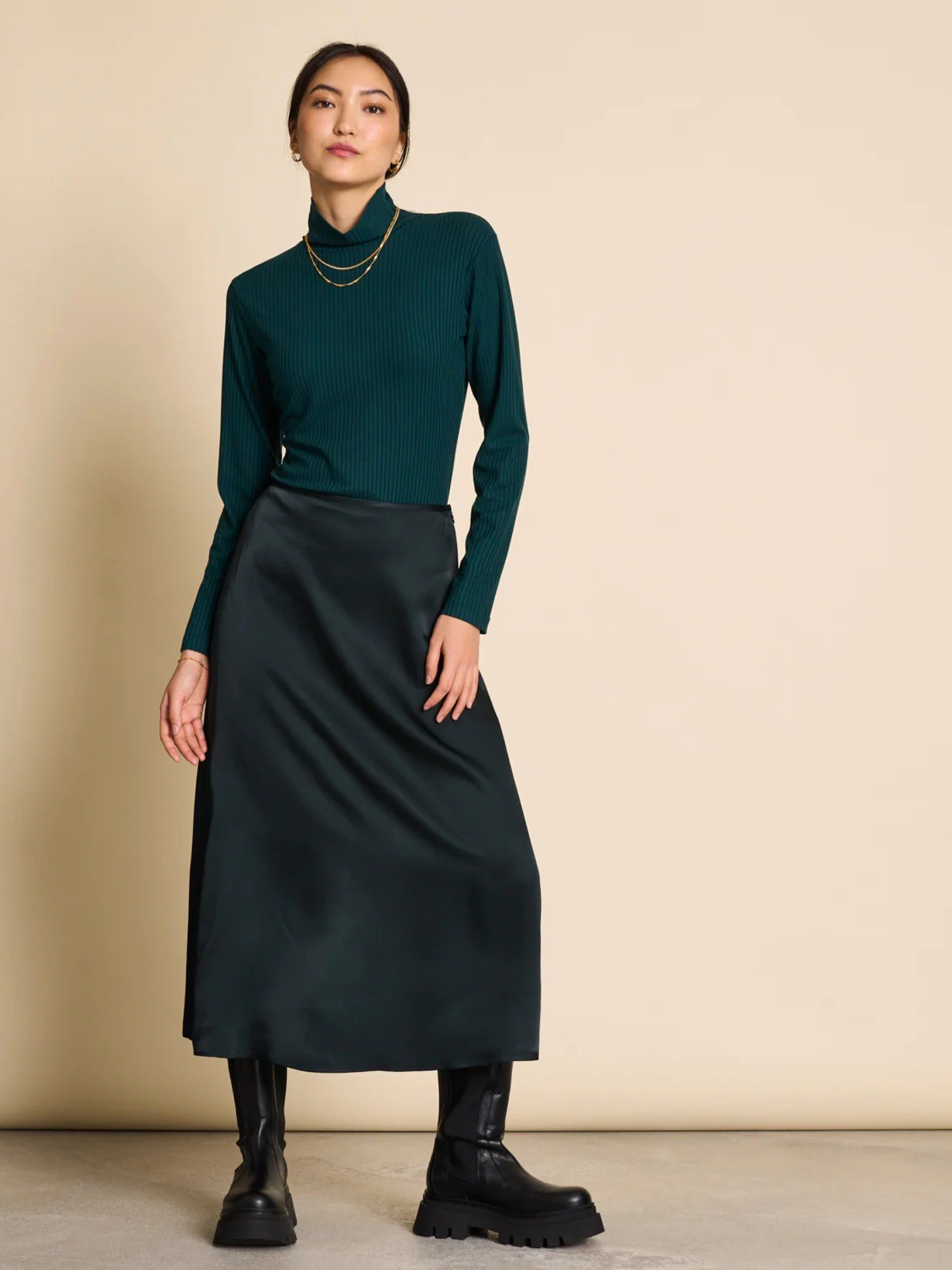 Rock Midi Skirt Dira bottle green Jan 'n June