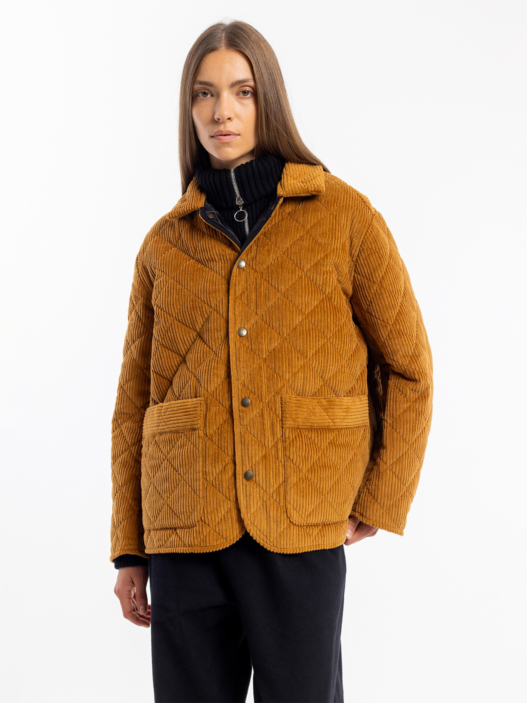 Jacke Quilt Jacket toffee cord Rotholz