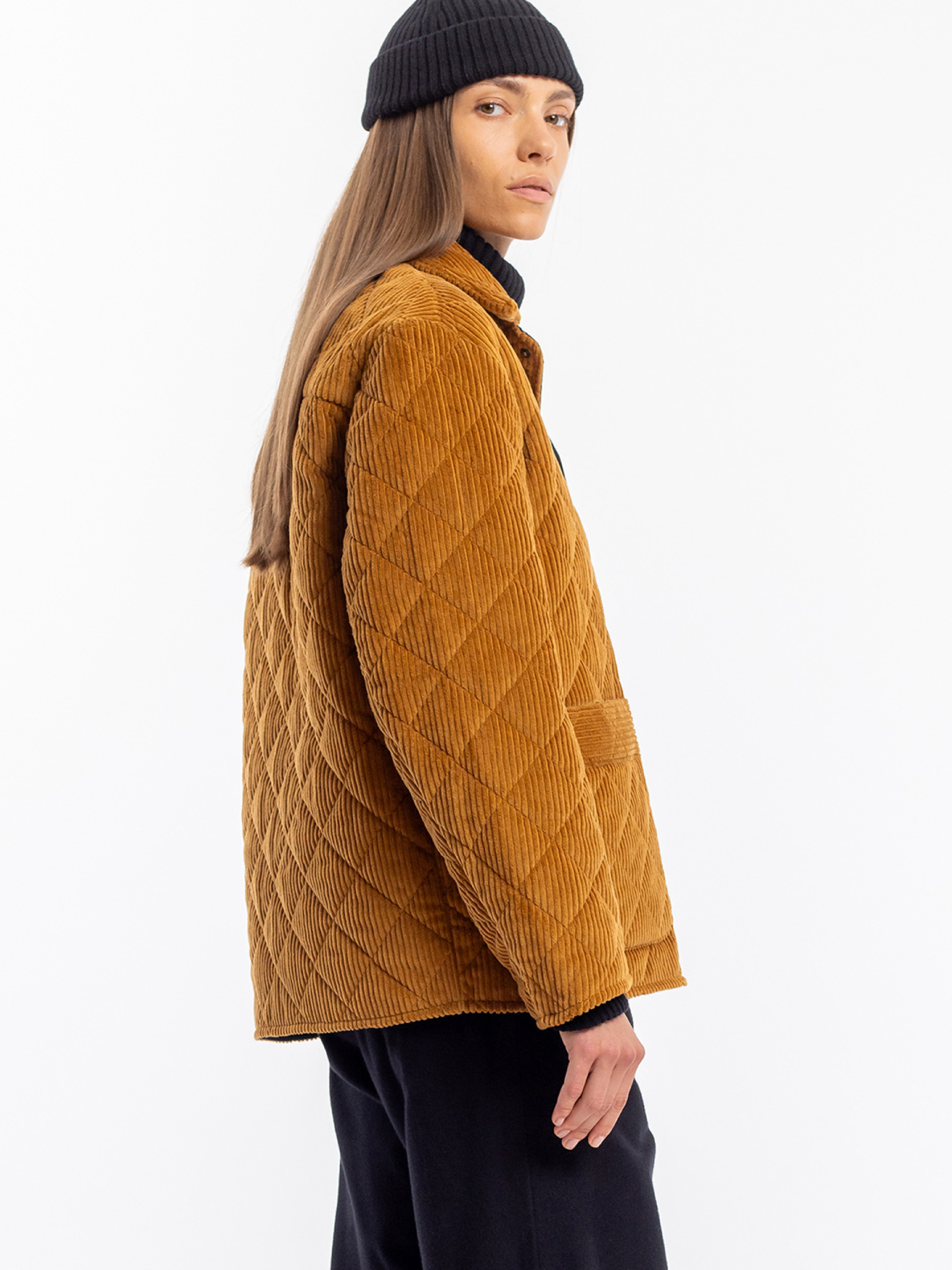 Jacke Quilt Jacket toffee cord Rotholz