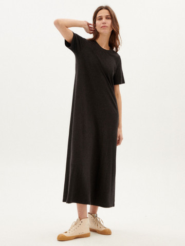 Kleid Hemp Oueme Dress black Thinking Mu