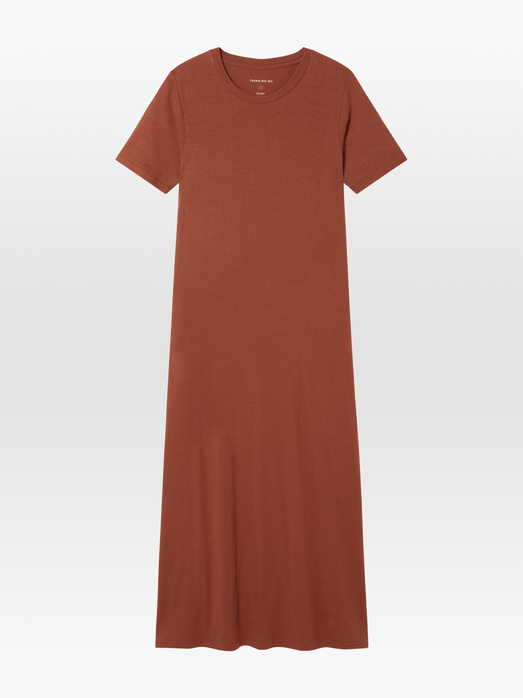 Kleid Hemp Oueme Dress clay red Thinking Mu