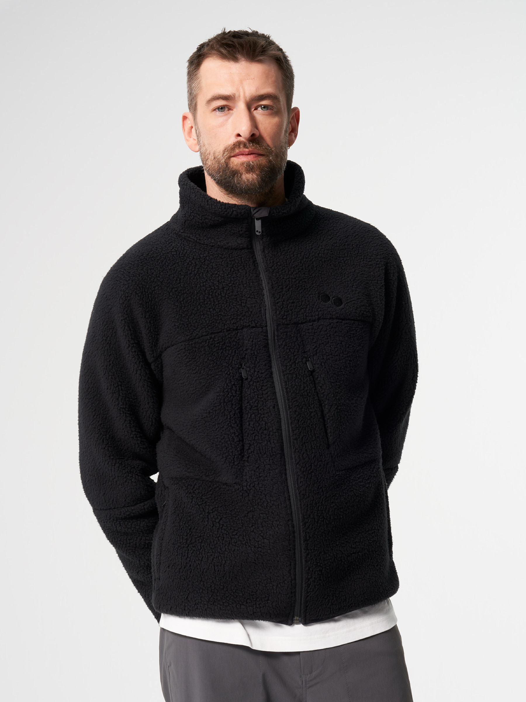 Jacke Fleece Jacket Men peat black pinqponq