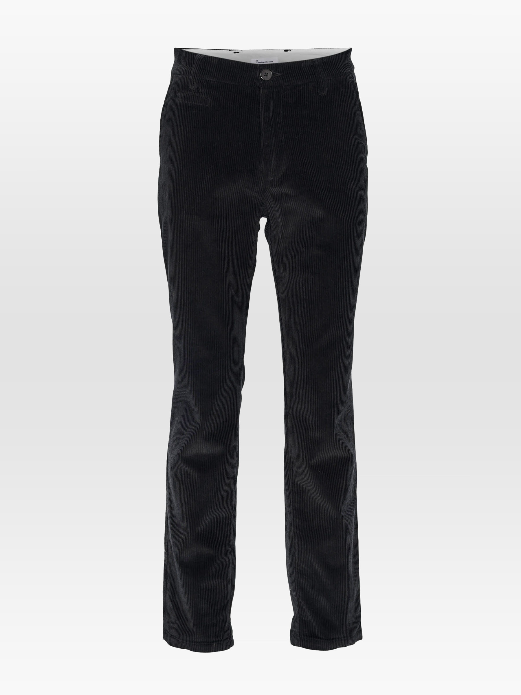 Hose Chuck Regular 8-Wales Corduroy Chino Pants black jet Knowledge Cotton Apparel