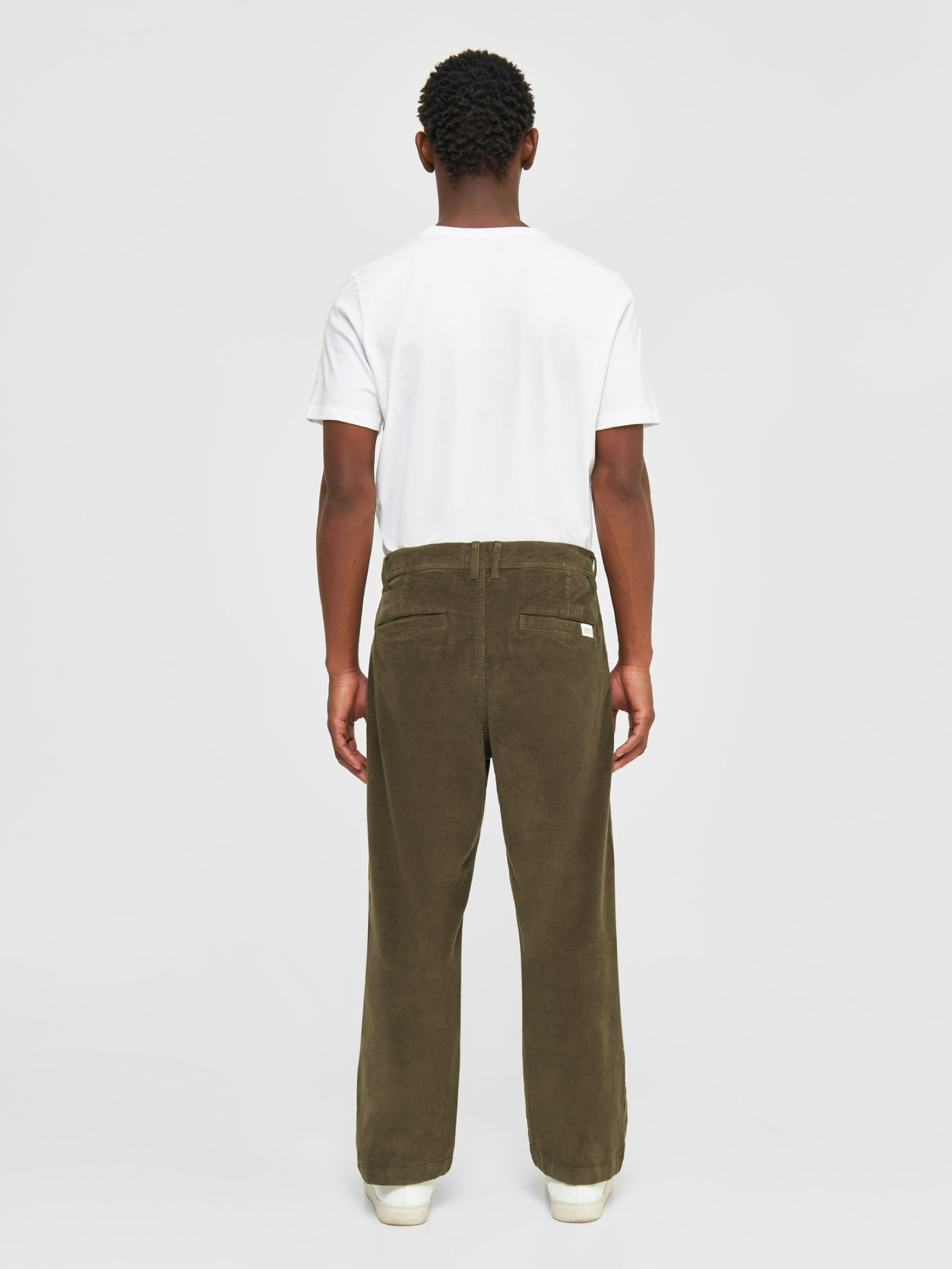 Hose Flint Wide Corduroy Chino Pants dark olive Knowledge Cotton Apparel