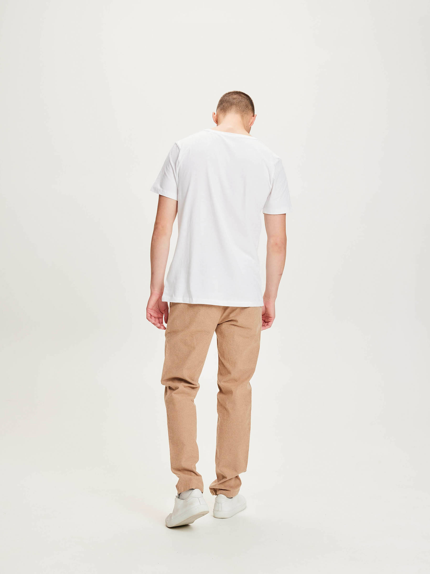 Hose Chuck Regular Flannel Chino Pants kelp melange Knowledge Cotton Apparel