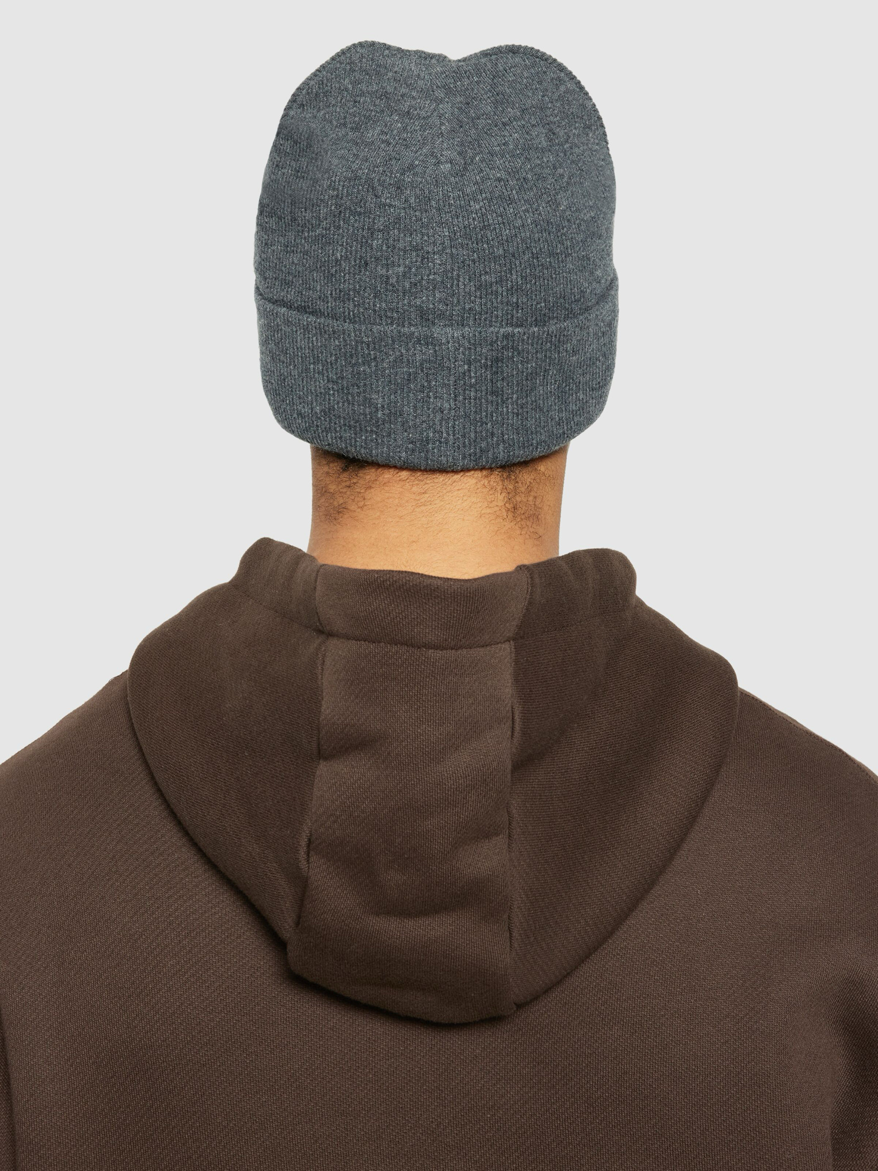 Mütze Double Layer Wool Beanie dark grey melange Knowledge Cotton Apparel