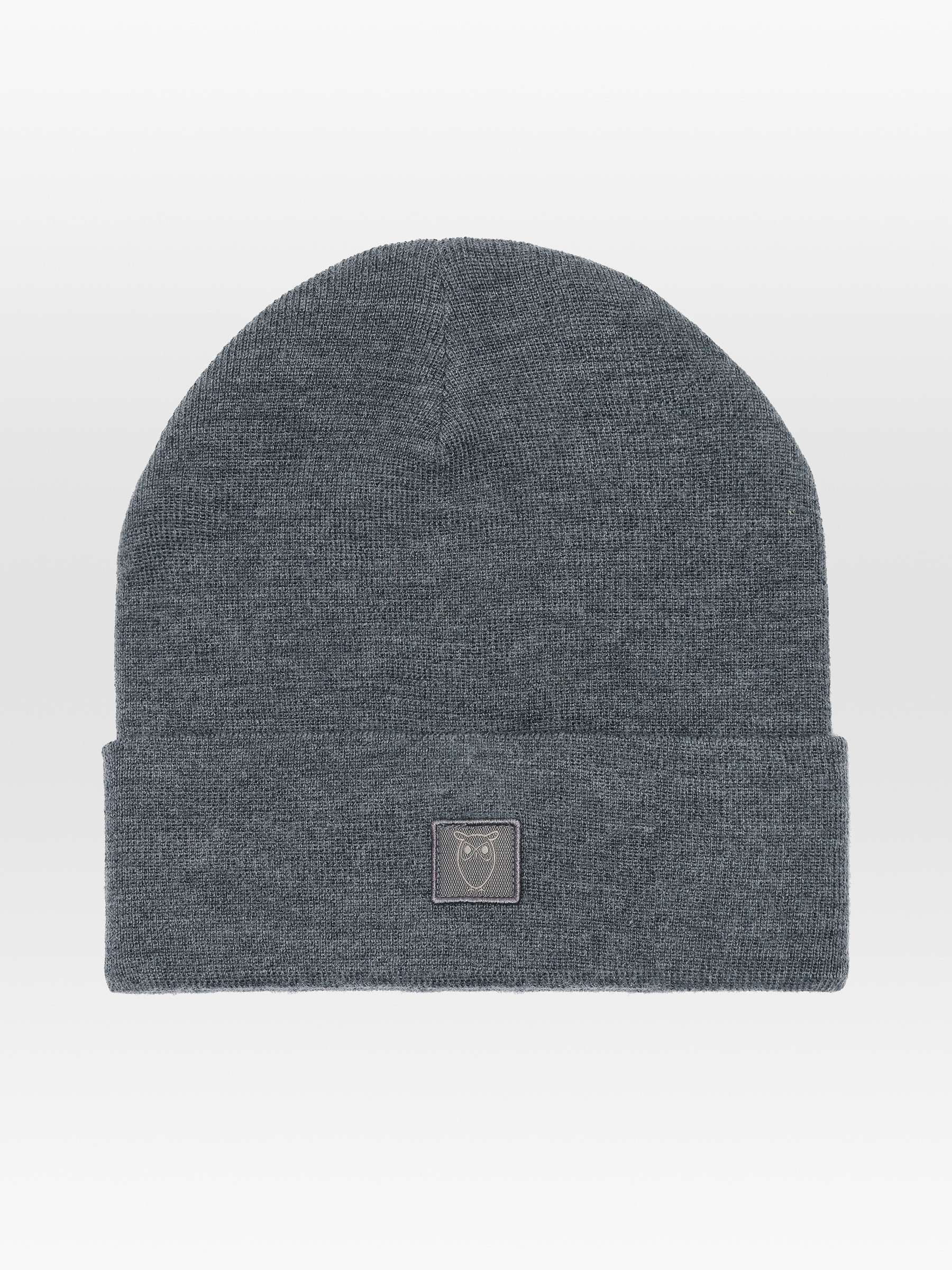 Mütze Double Layer Wool Beanie dark grey melange Knowledge Cotton Apparel