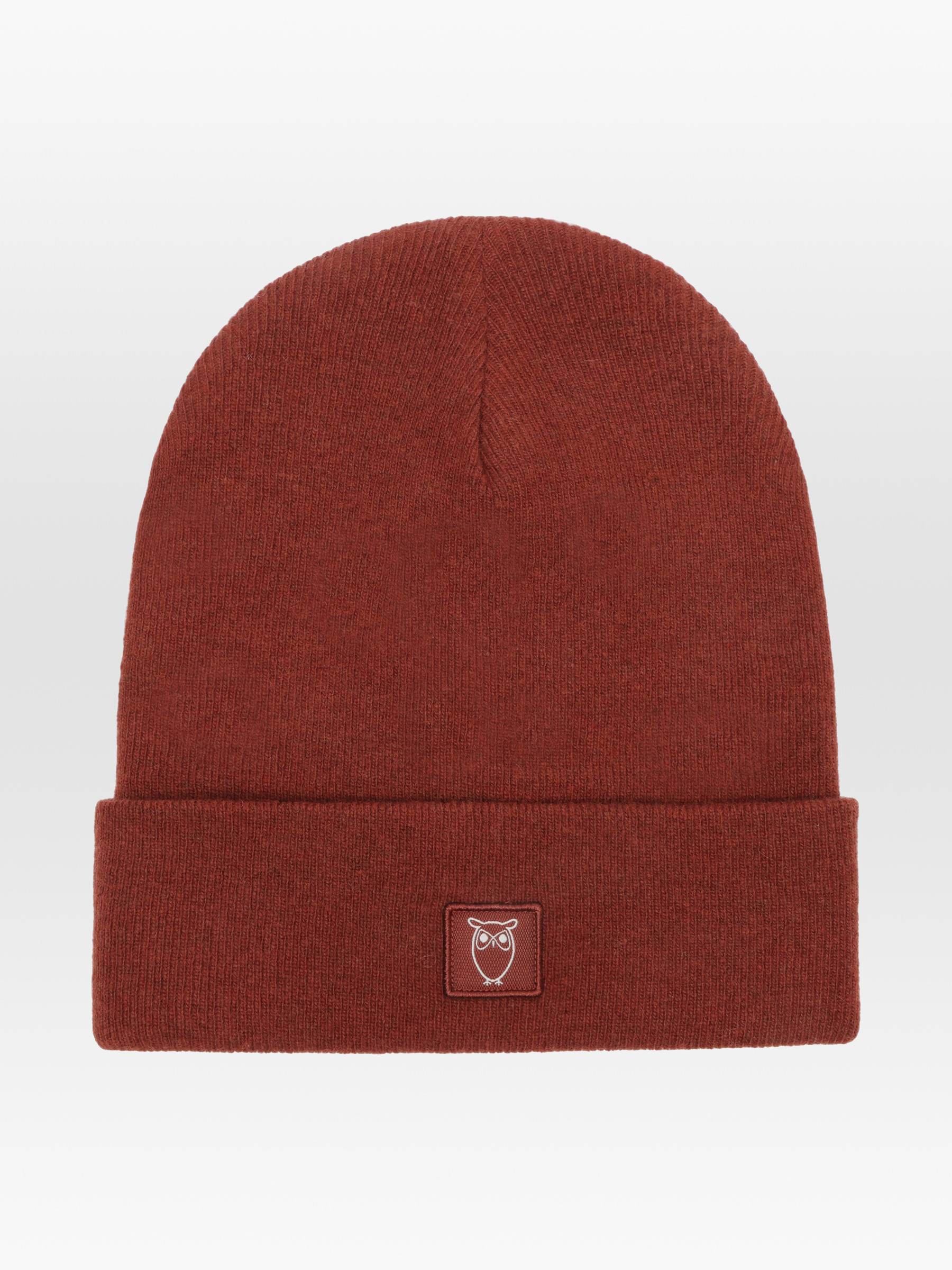 Mütze Double Layer Wool Beanie fired brick Knowledge Cotton Apparel