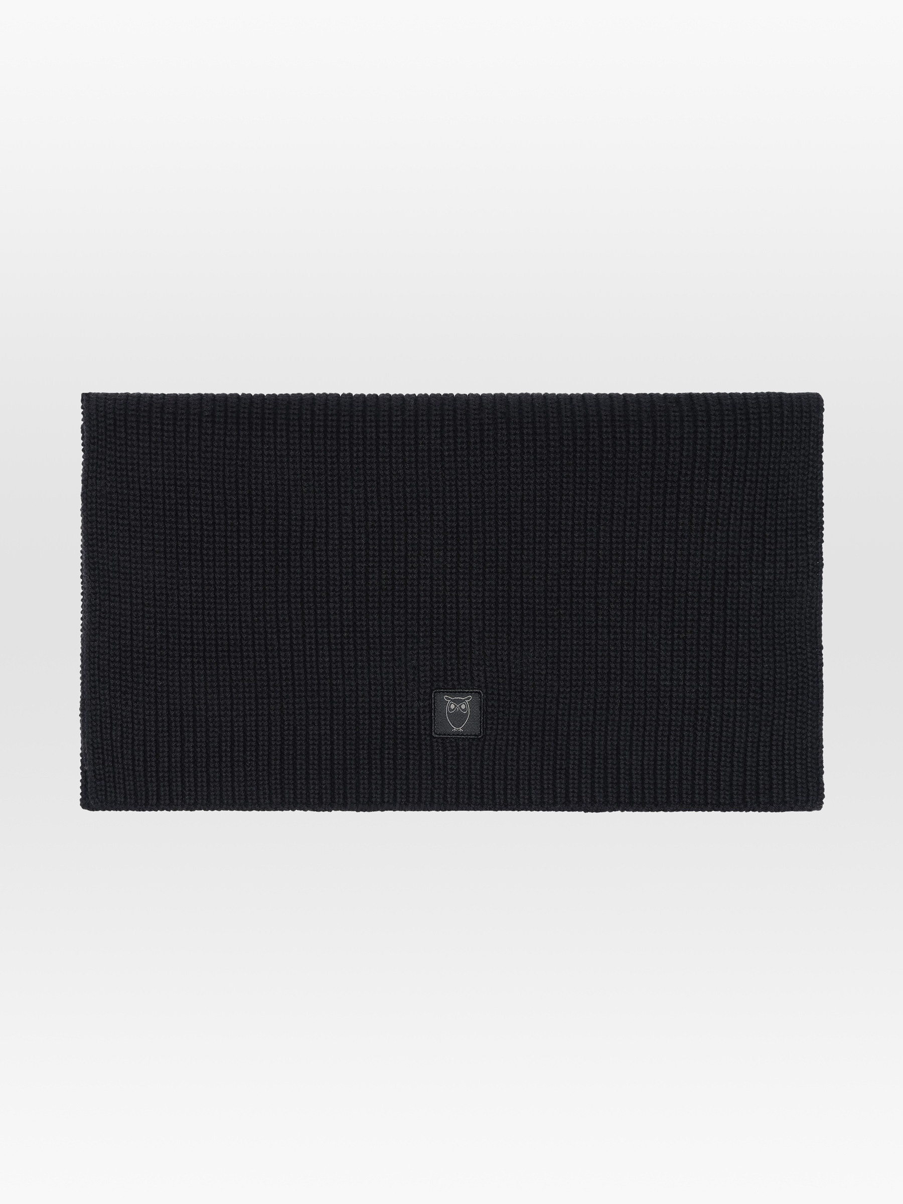 Schal Rib Knit Scarf black jet Knowledge Cotton Apparel