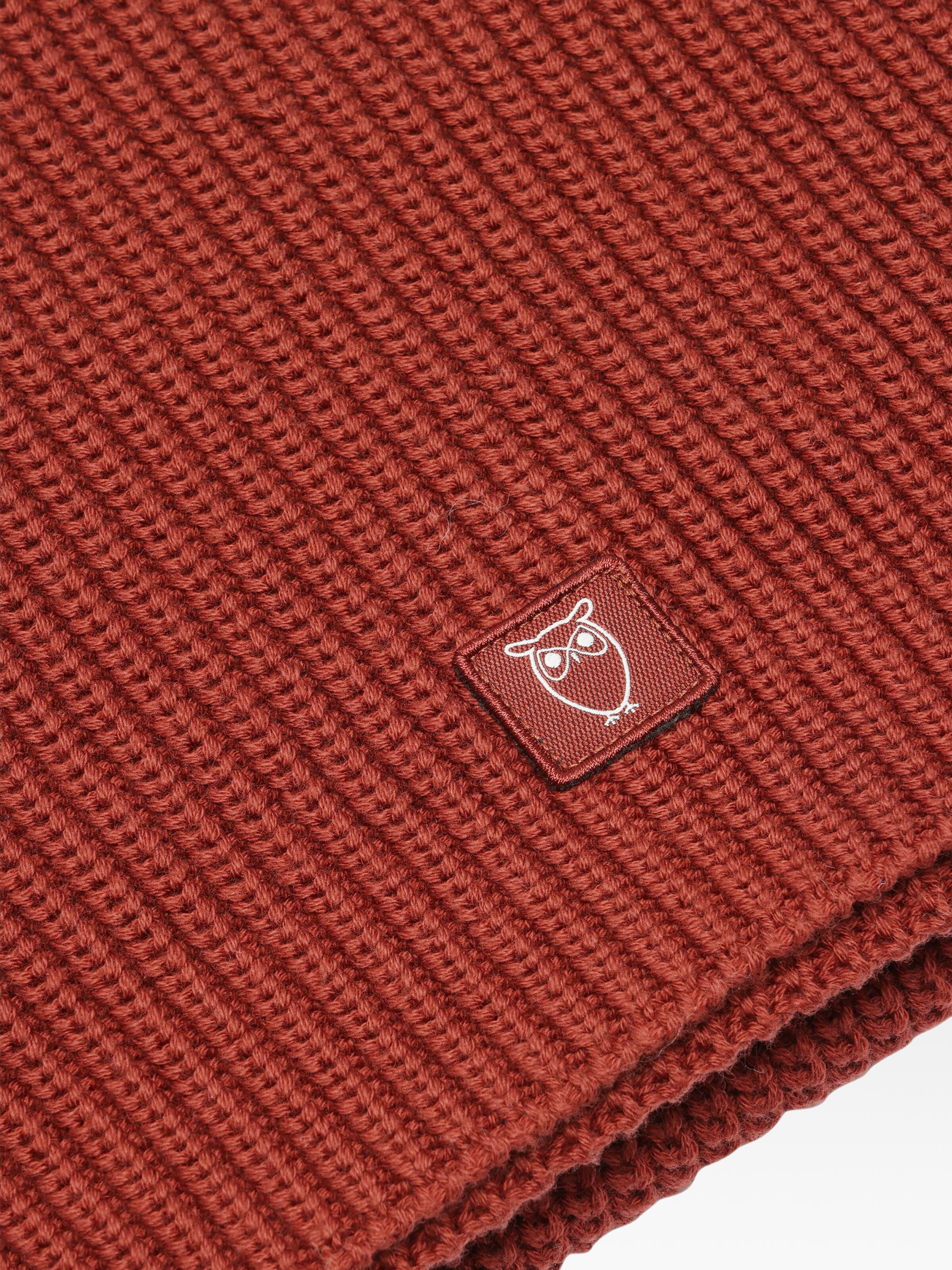 Schal Rib Knit Scarf fired brick Knowledge Cotton Apparel