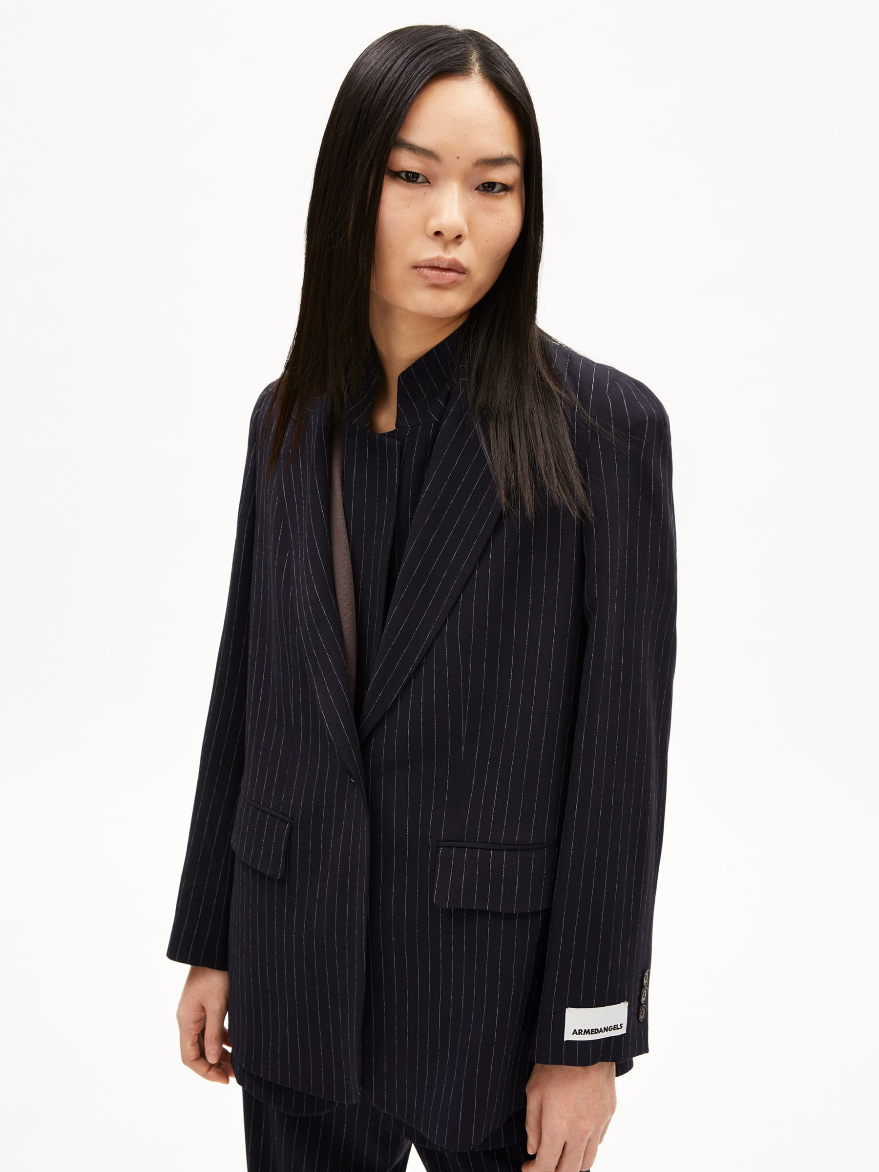 Blazer Mikaala Pinstripe night sky-white Armedangels