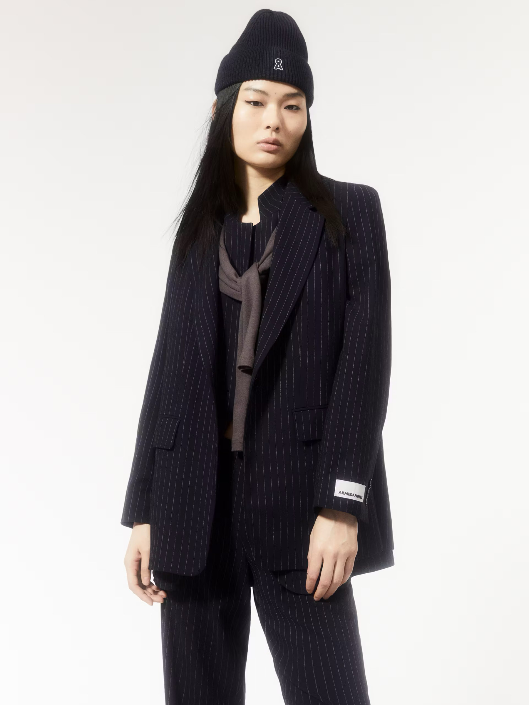 Blazer Mikaala Pinstripe night sky-white Armedangels