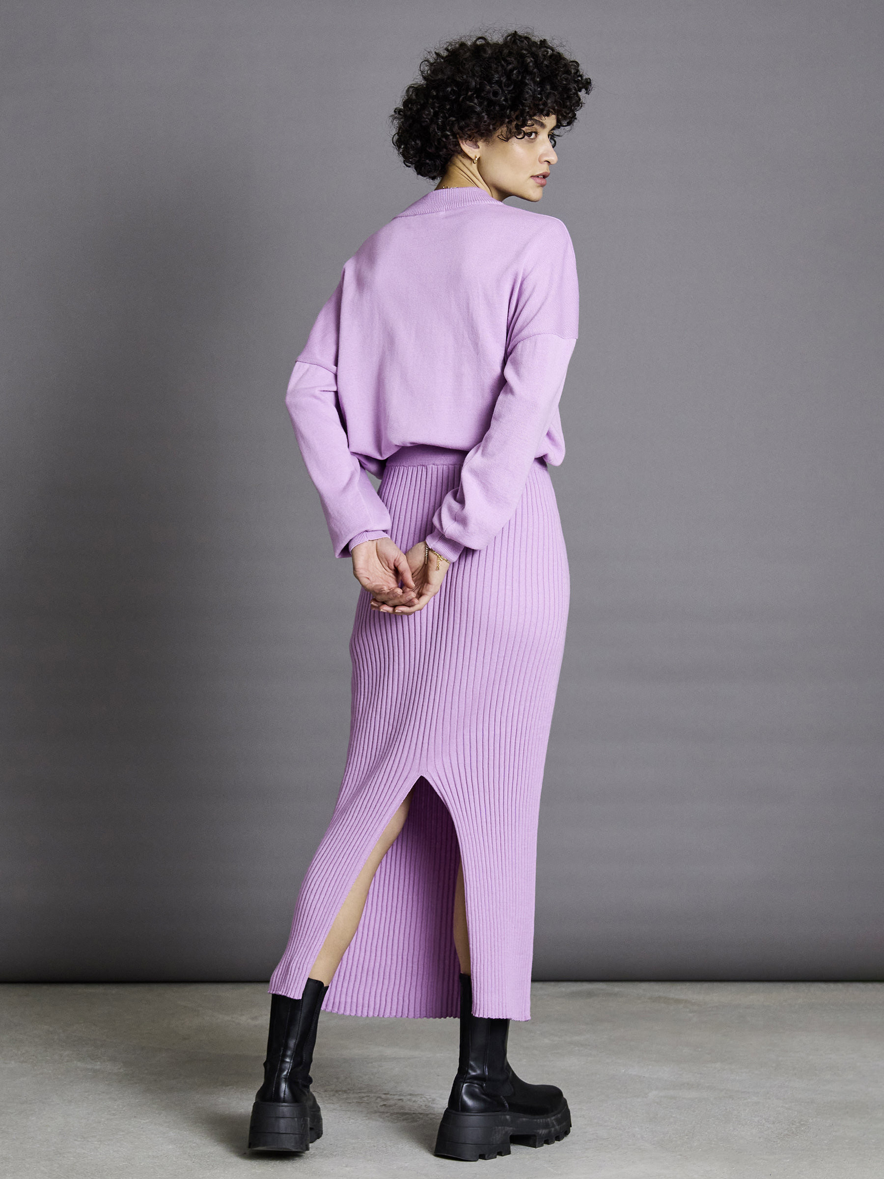 Midi Knit Skirt Ebba orchid Jan 'n June