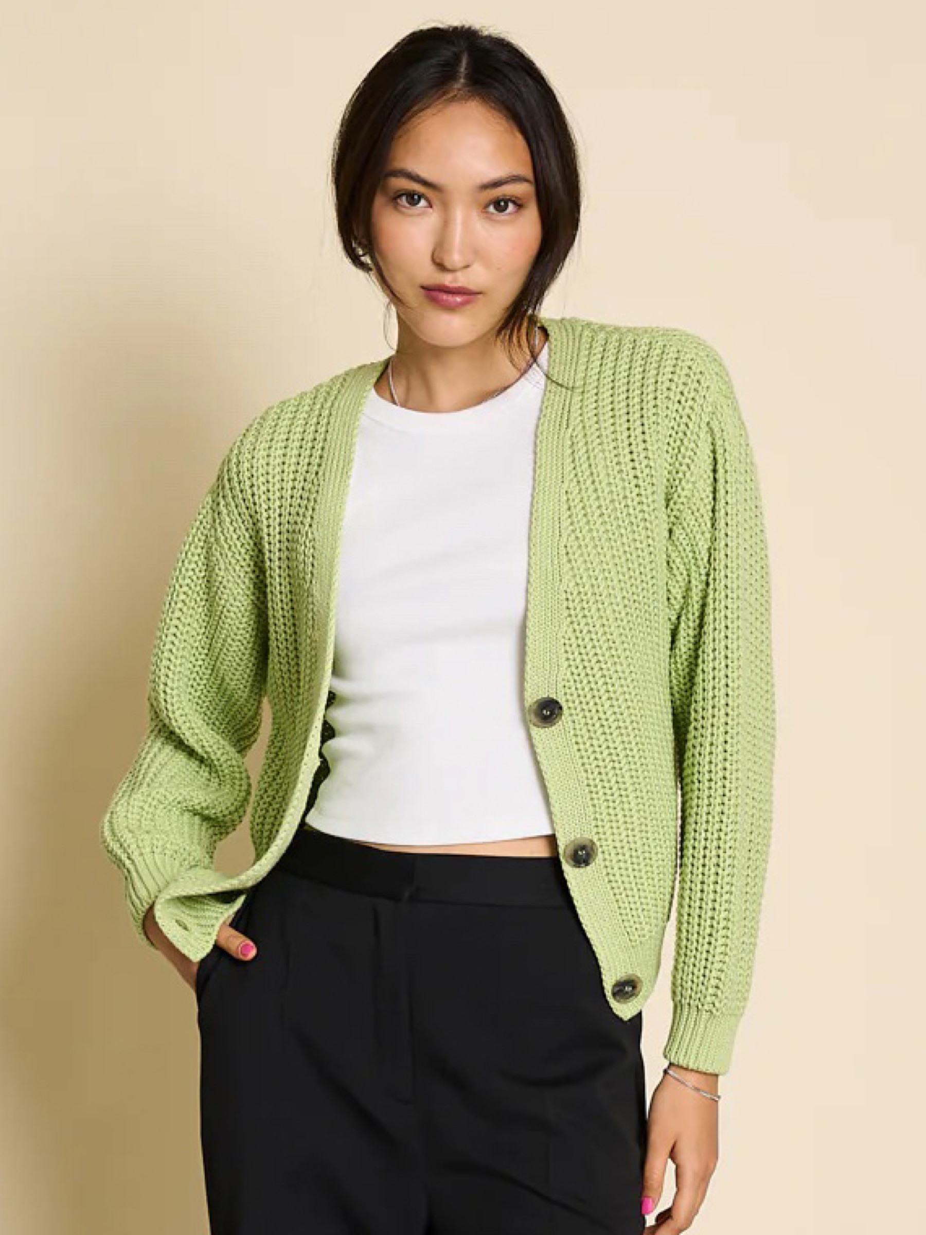 Cardigan Knit Jacket Lena matcha Jan 'n June