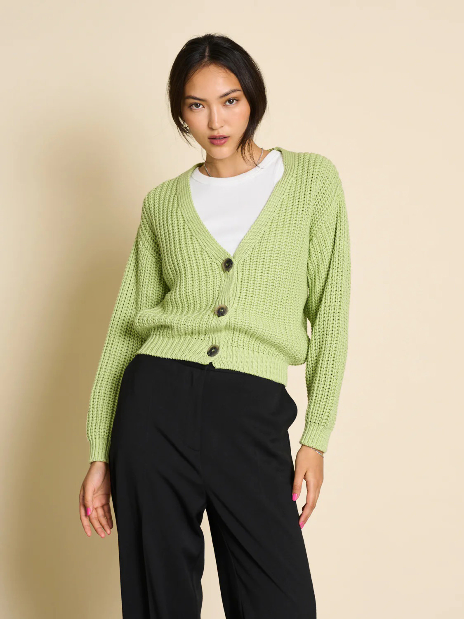 Cardigan Knit Jacket Lena matcha Jan 'n June