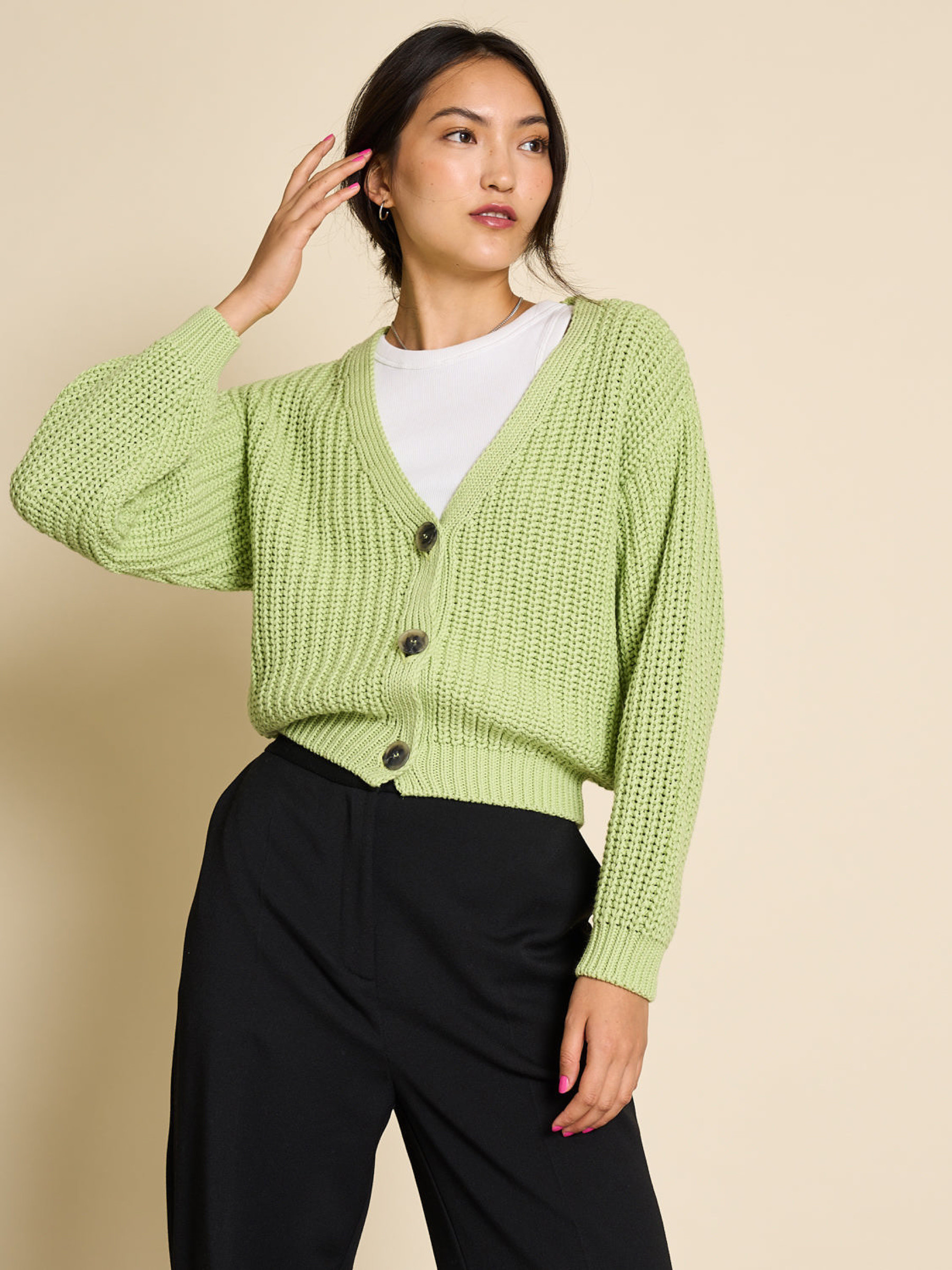 Cardigan Knit Jacket Lena matcha Jan 'n June