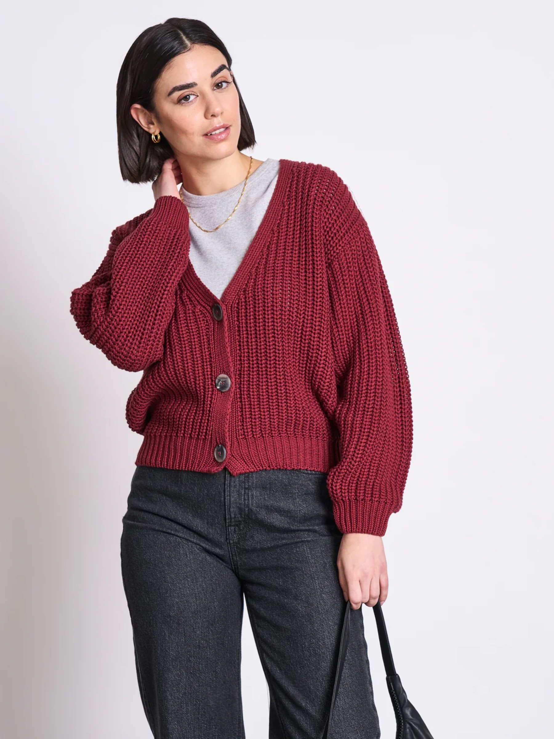 Cardigan Knit Jacket Lena syrah Jan 'n June