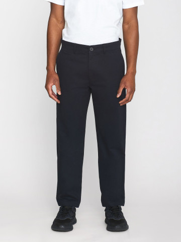 Hose Chuck Regular Chino Twill Pants black jet Knowledge Cotton Apparel