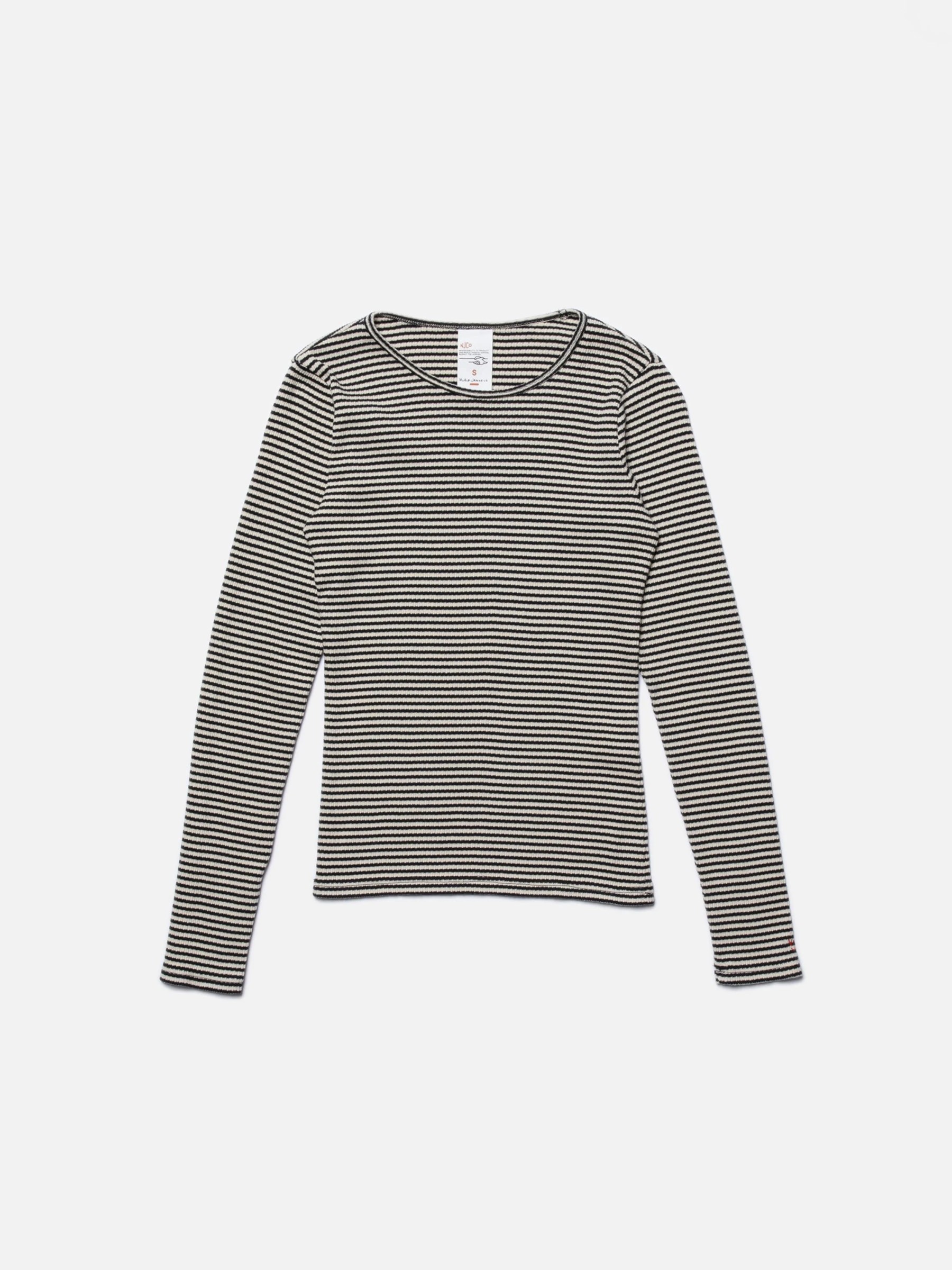 Longsleeve Jessy Striped Rib LS T-Shirt ecru black Nudie Jeans