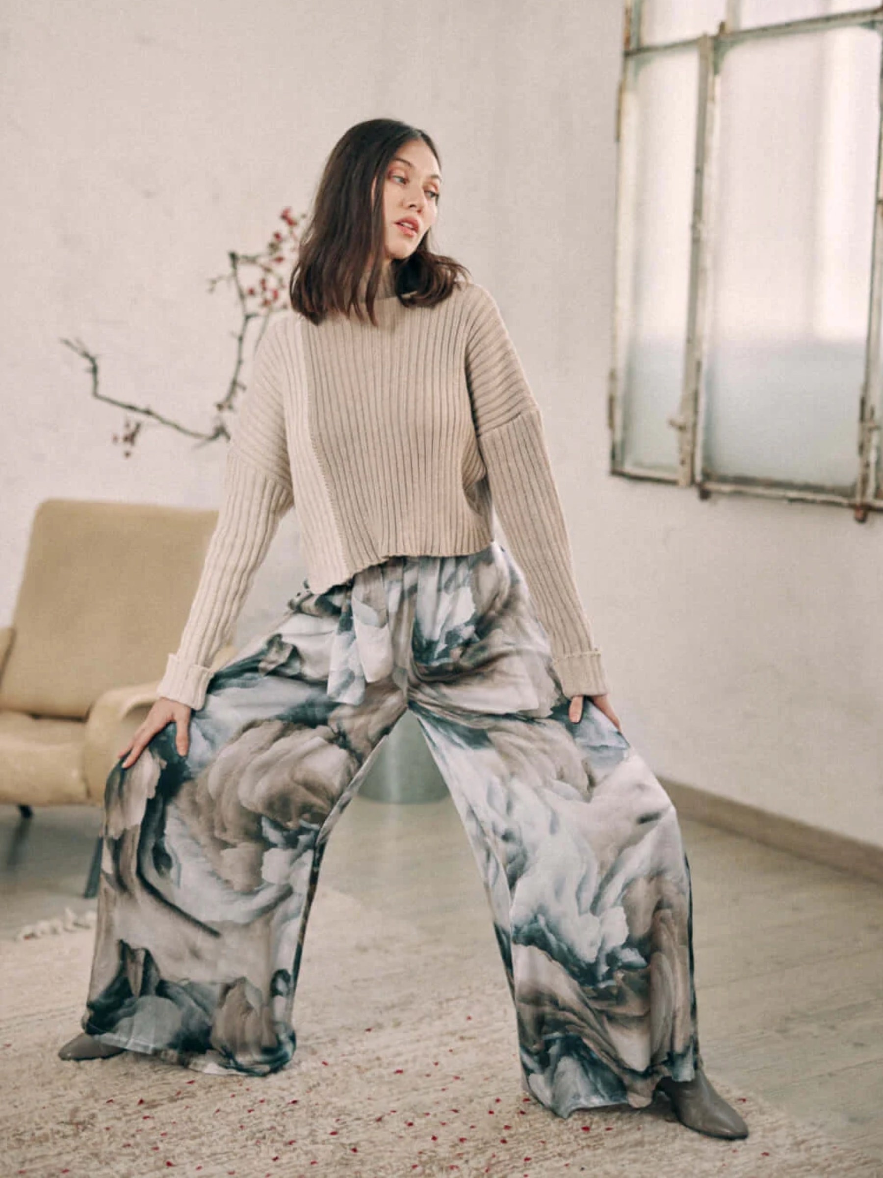 Print Wide Trousers