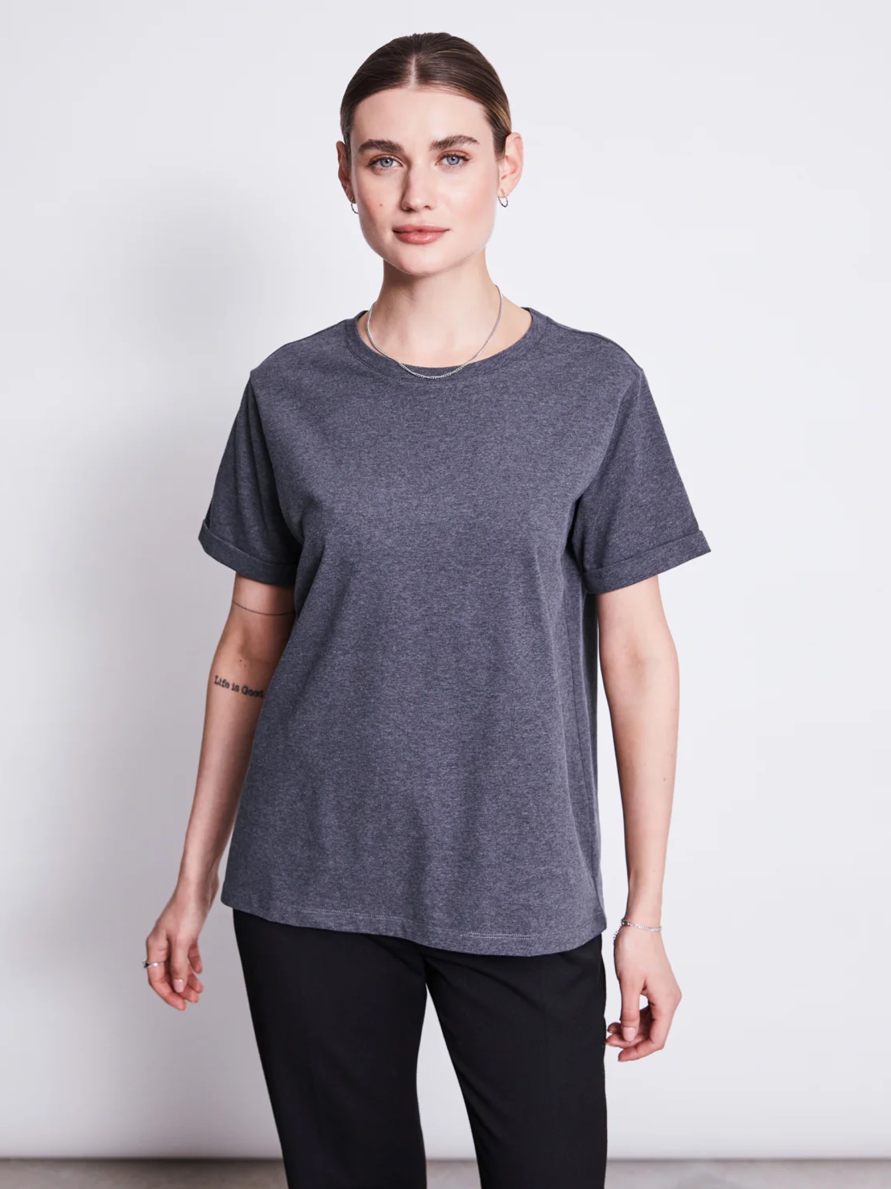 Brushed T-Shirt Boy dark grey Jan 'n June