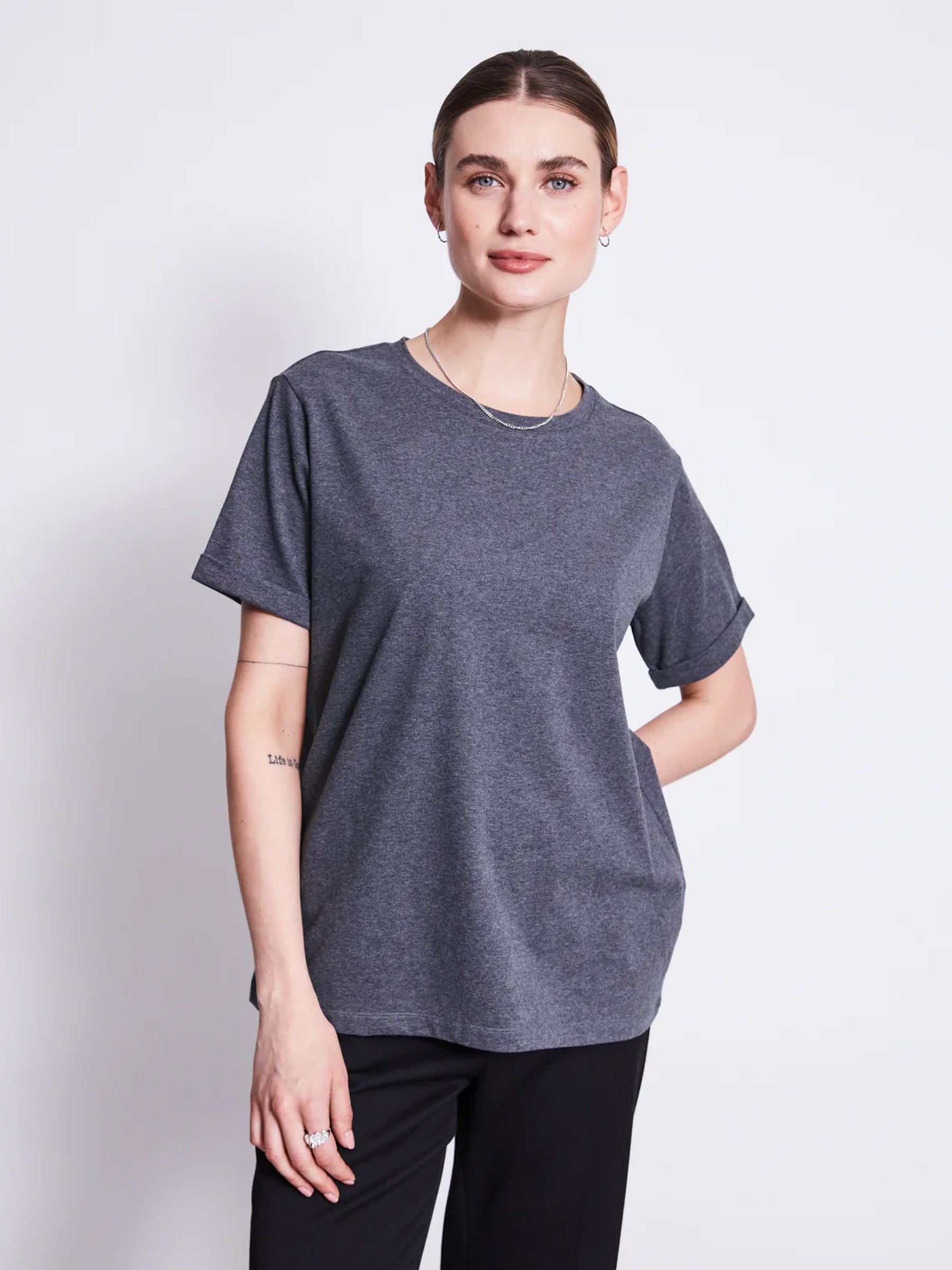 Brushed T-Shirt Boy dark grey Jan 'n June