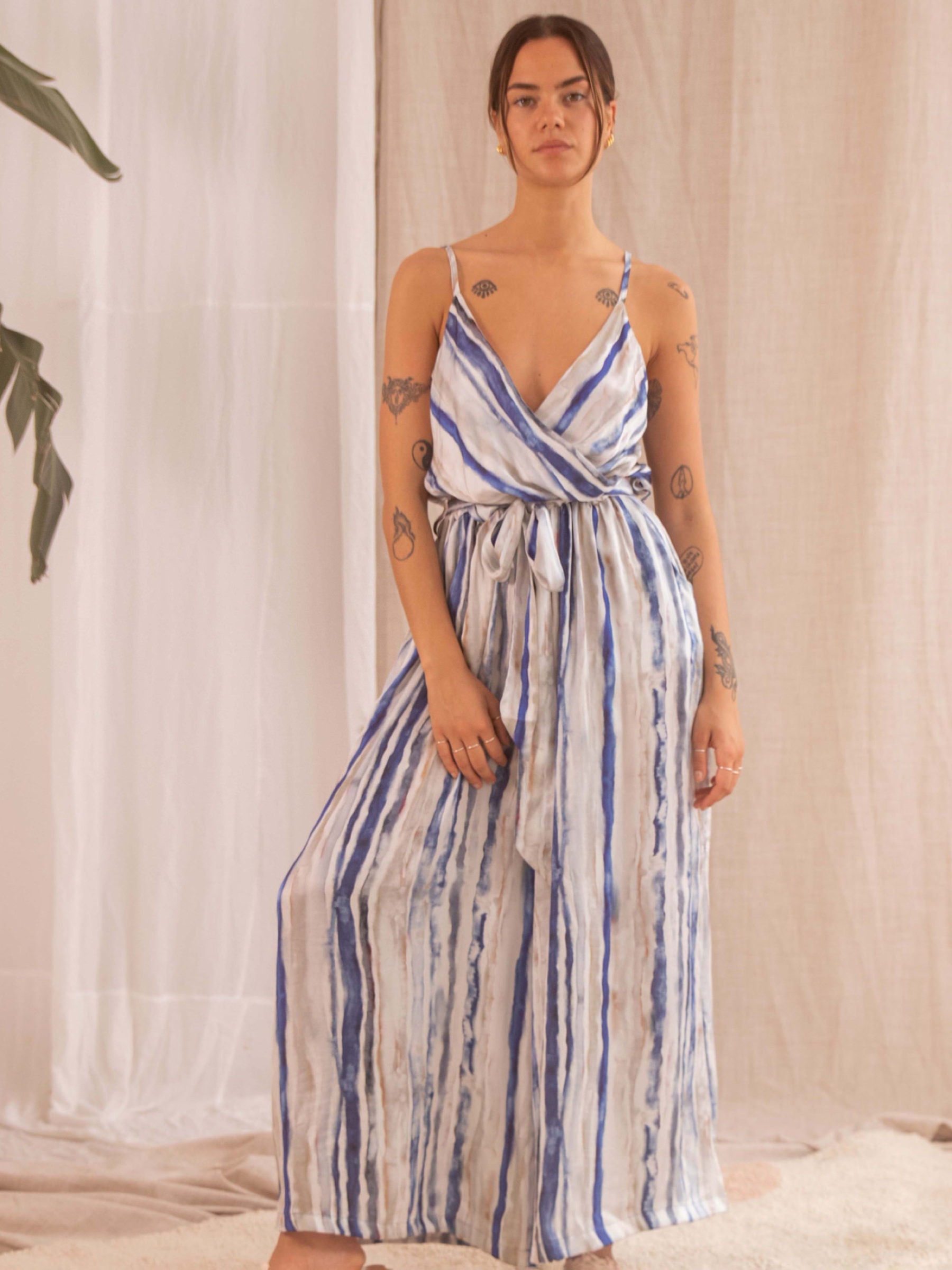 Overall Sleeveless Jumpsuit print Cossac