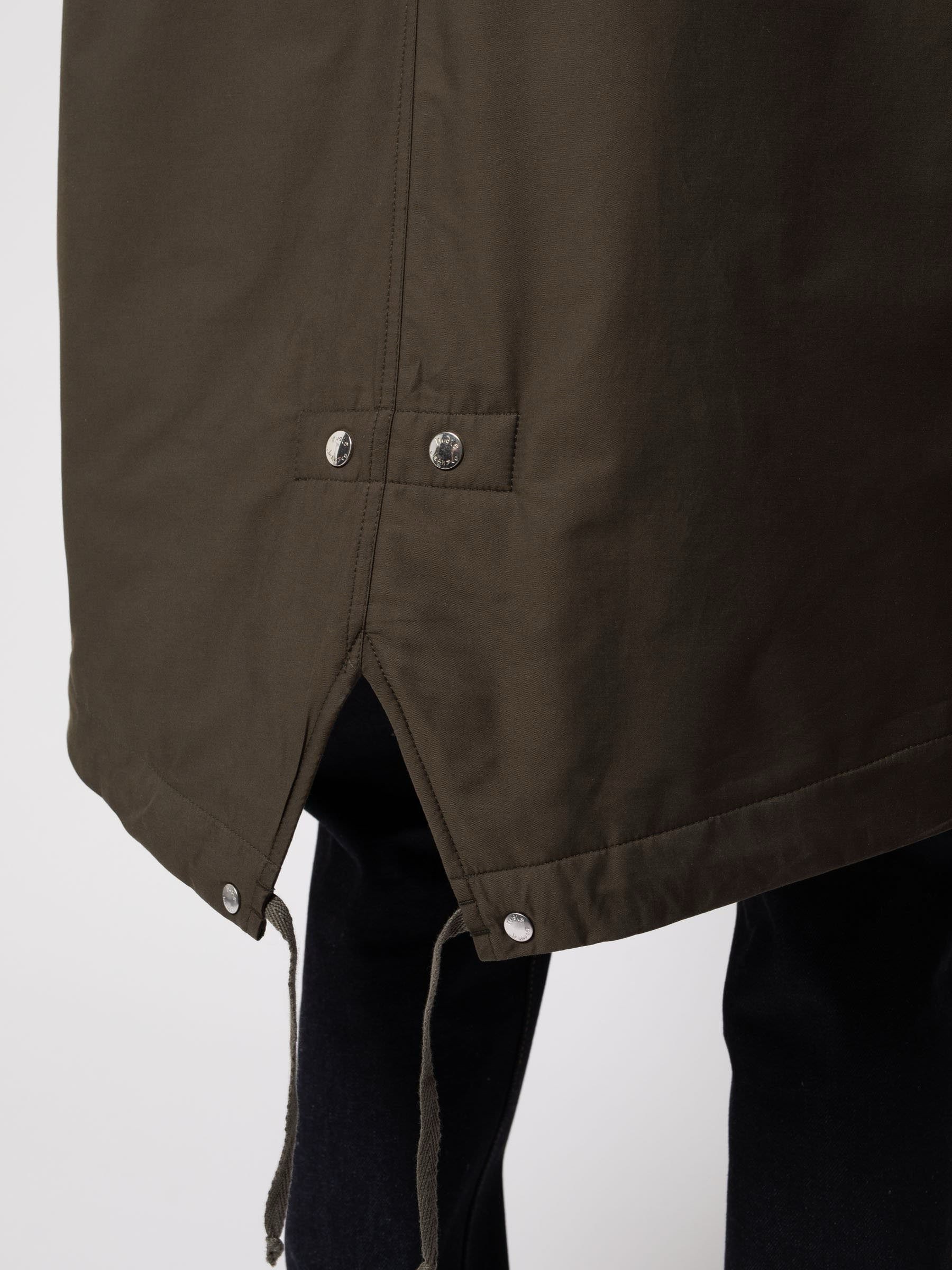 Mantel Kajjan Waxed Parka olive Nudie Jeans