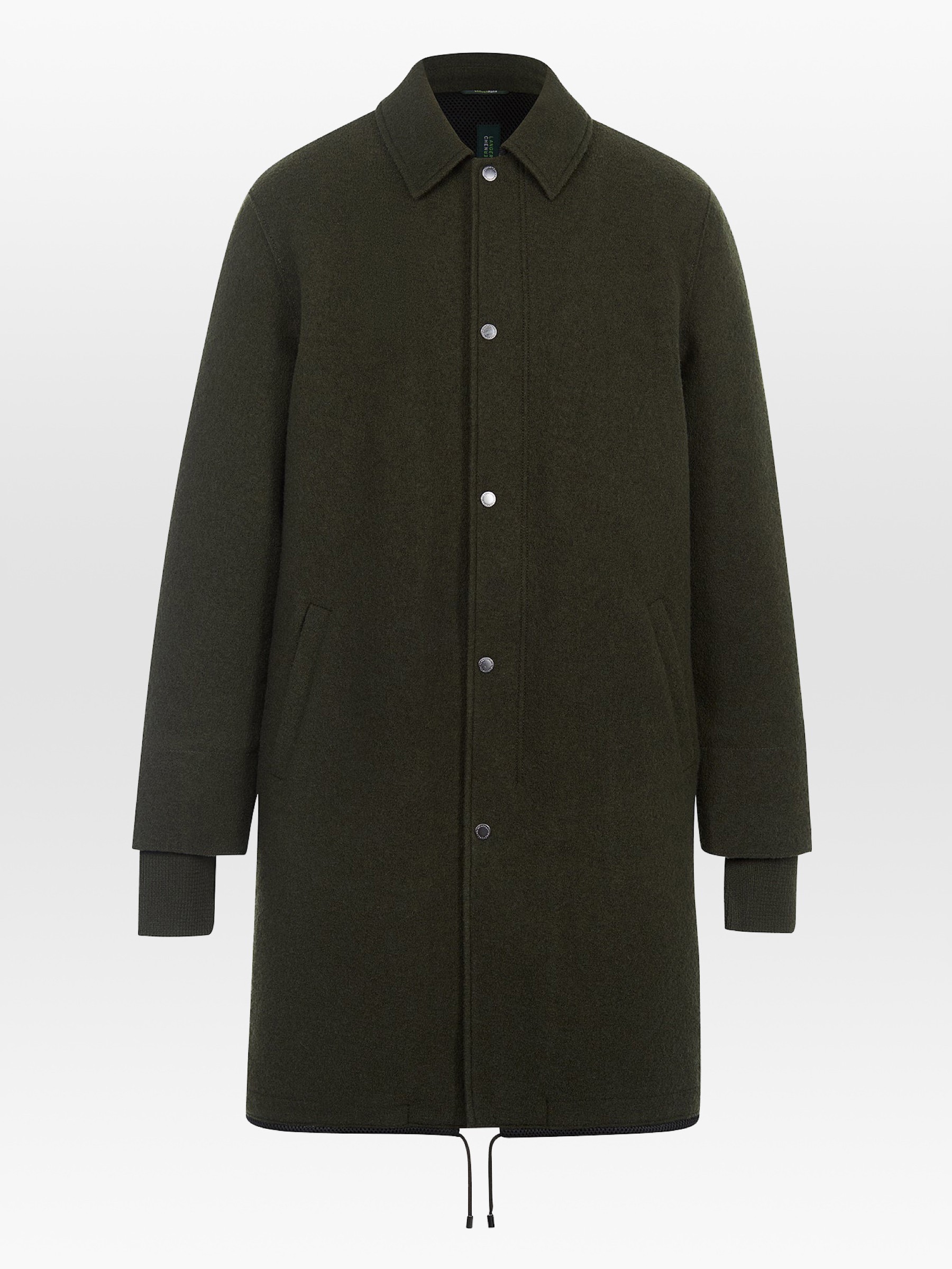 Wollmantel Coat Straiton dark olive LangerChen