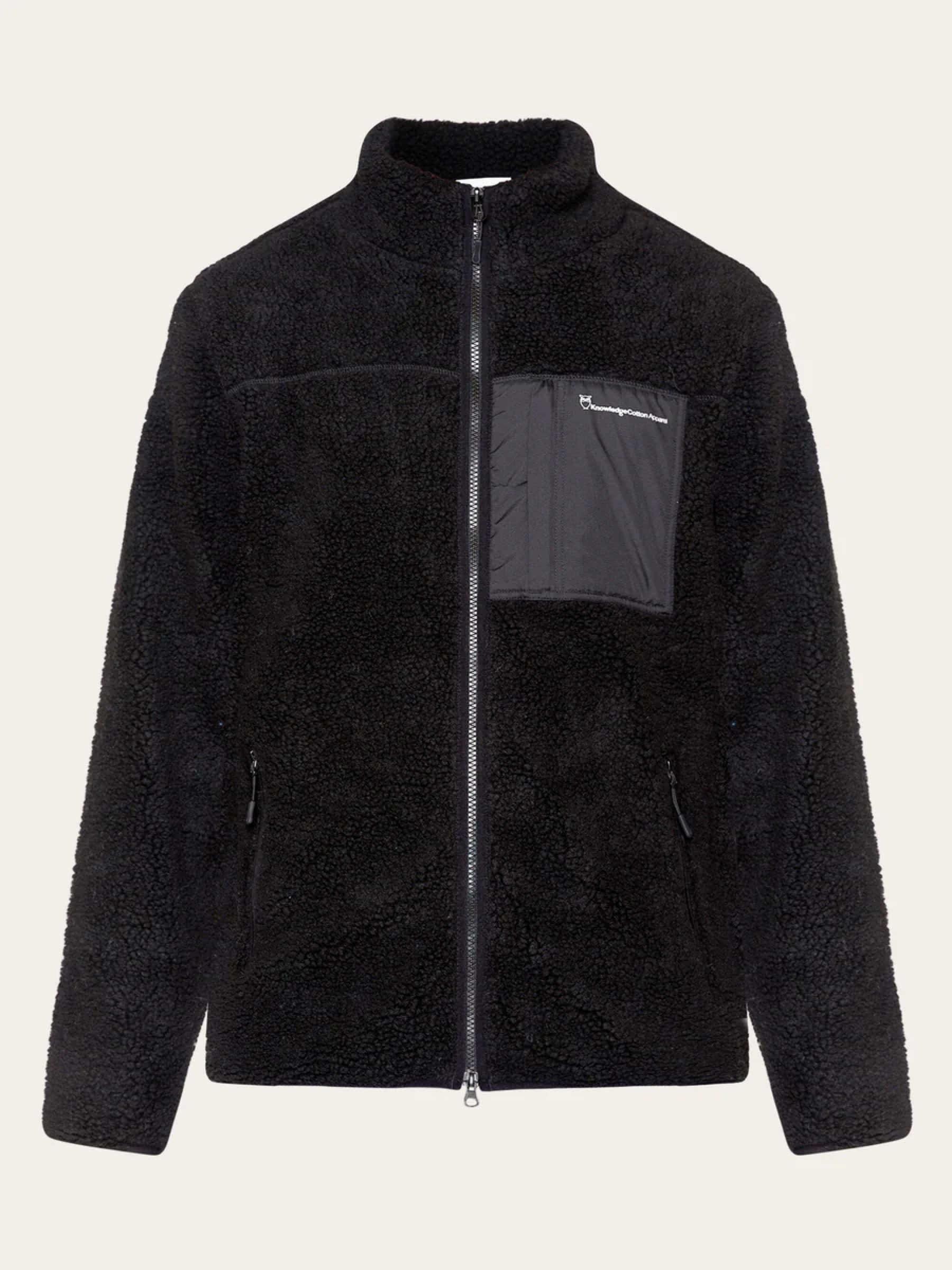 Fleecejacke Teddy Fleece Zip Sweat black jet Knowledge Cotton Apparel