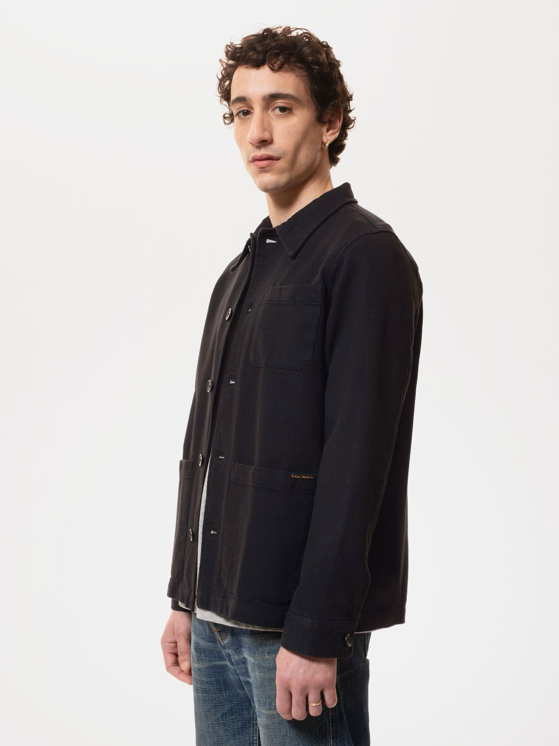 Jeanshemd Barney Worker Jacket black Nudie Jeans