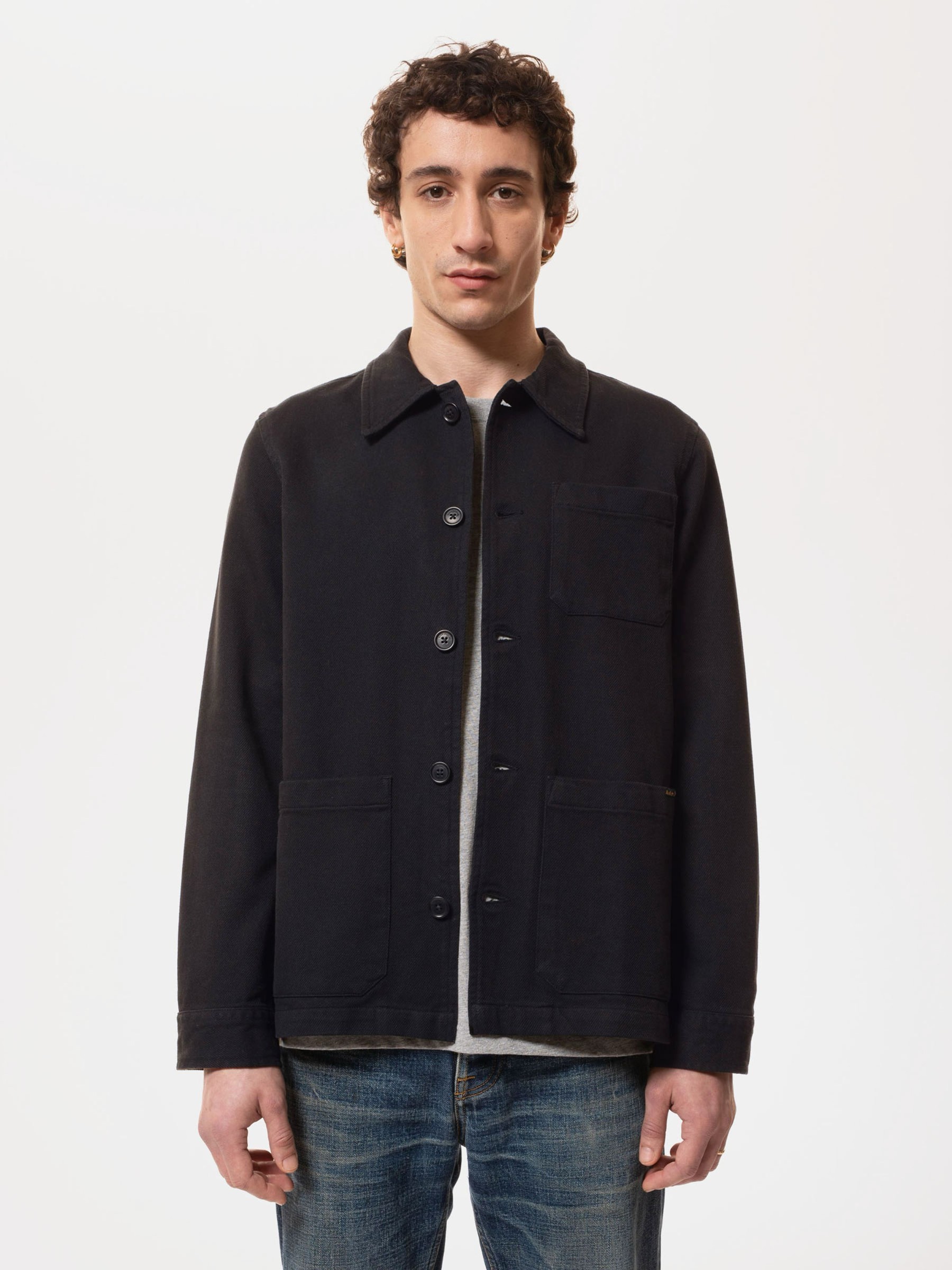 Jeanshemd Barney Worker Jacket black Nudie Jeans