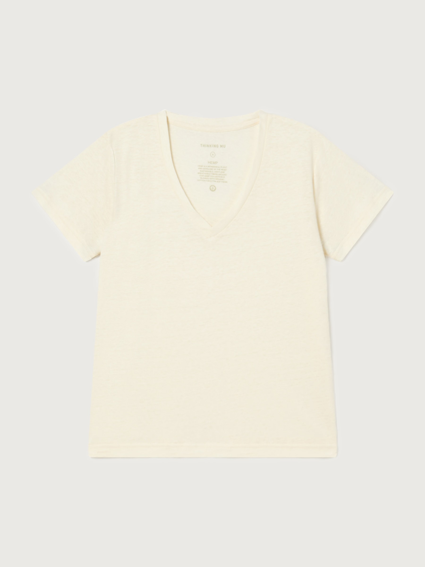 Hemp Clavel T-Shirt ivory Thinking Mu