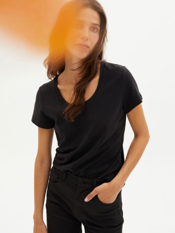 Hemp Regina T-Shirt black Thinking Mu